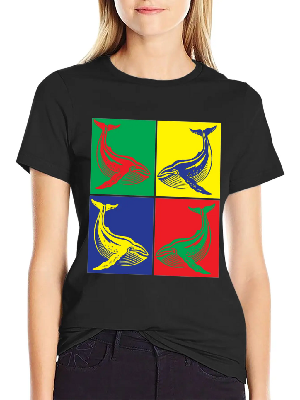 Pop Art Whale Unisex Casual T-Shirt – Clean Design For Daily Comfort