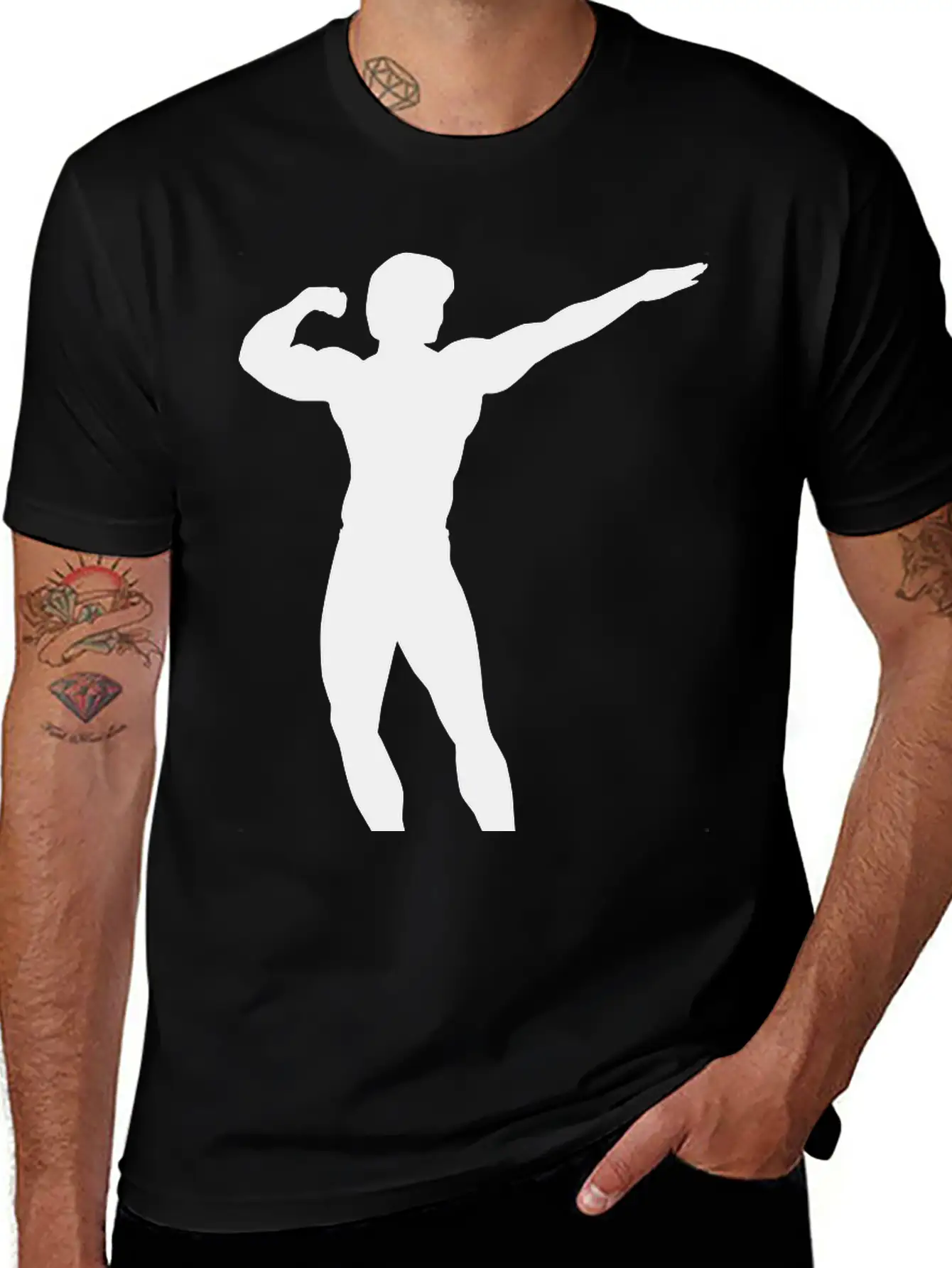 Posing Body Builder Breathable Soft Cotton T-Shirt – Timeless Casual Look