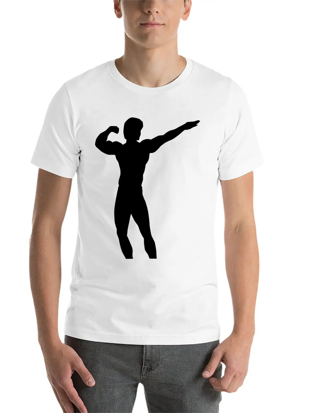 Posing Body Builder Breathable Soft Cotton T-Shirt – Timeless Casual Look