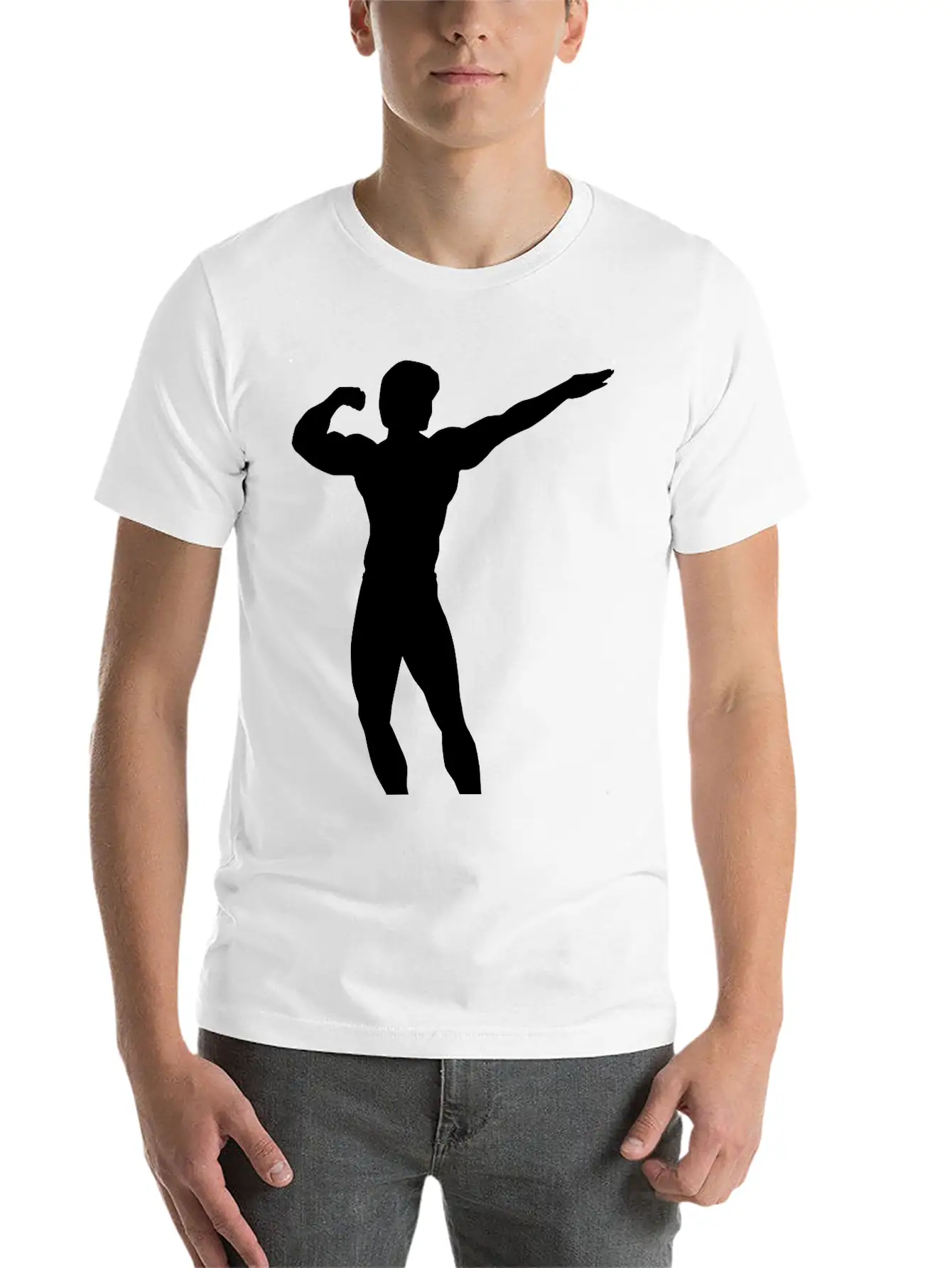 Posing Body Builder Breathable Soft Cotton T-Shirt – Timeless Casual Look