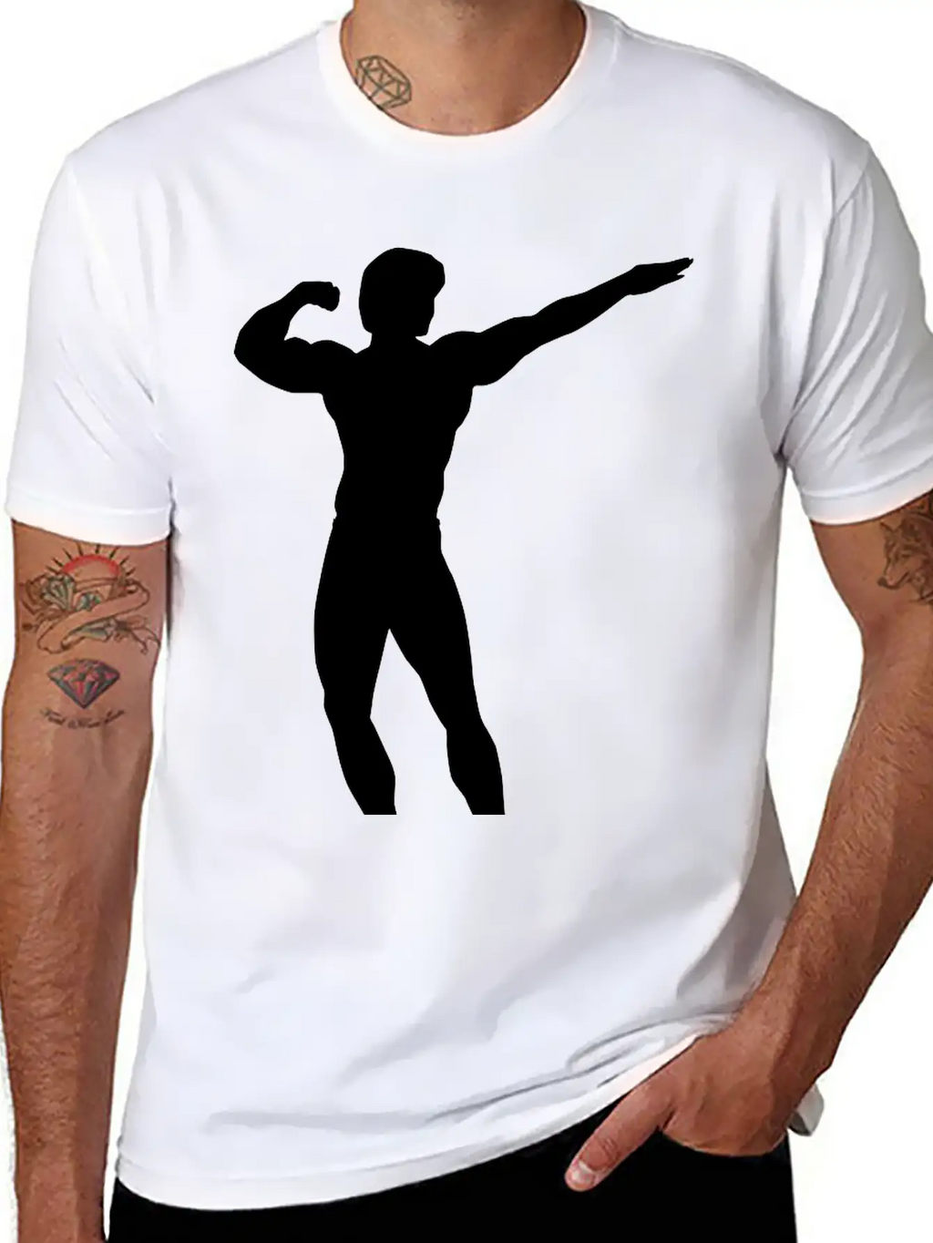 Posing Body Builder Breathable Soft Cotton T-Shirt – Timeless Casual Look