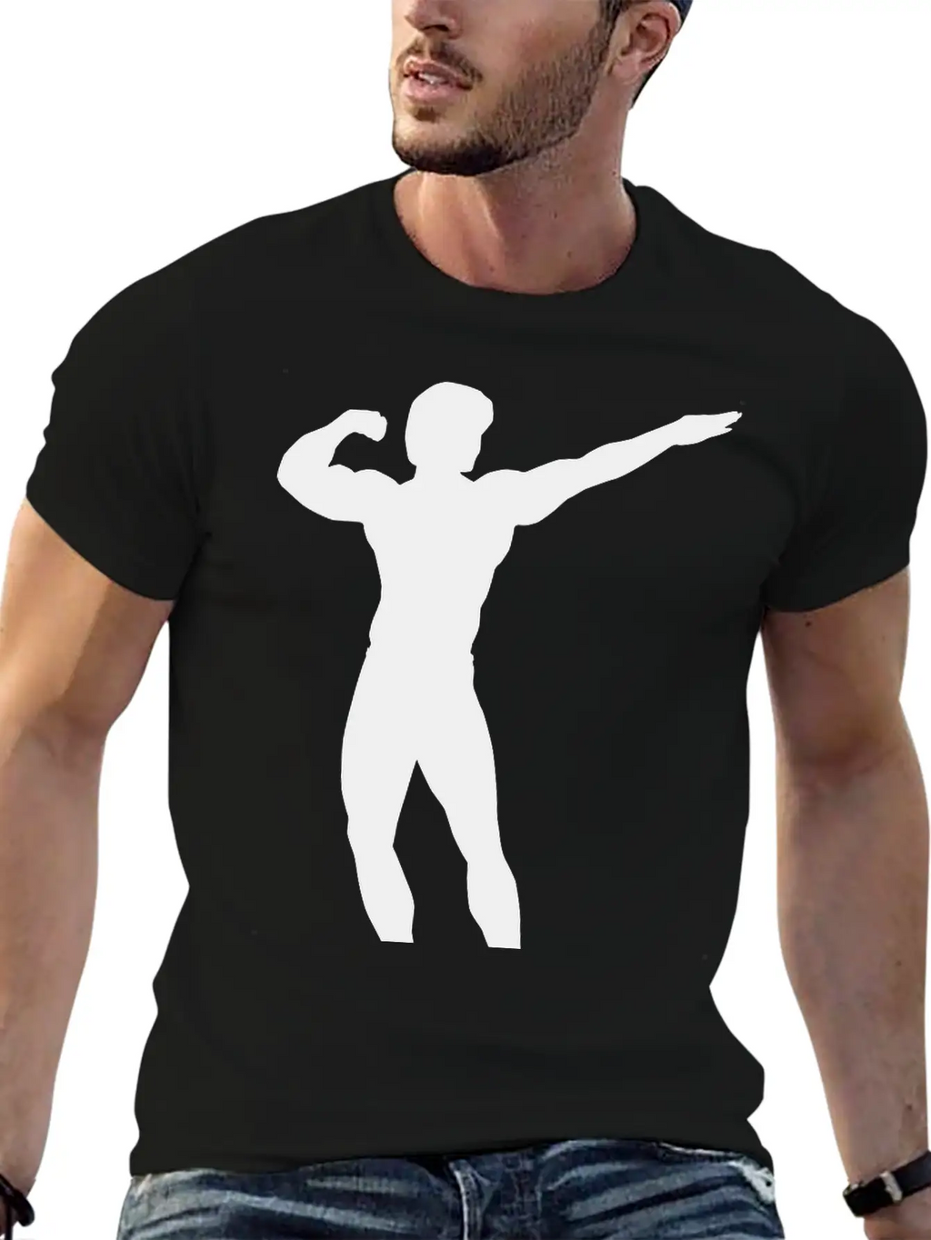 Posing Body Builder Breathable Soft Cotton T-Shirt – Timeless Casual Look