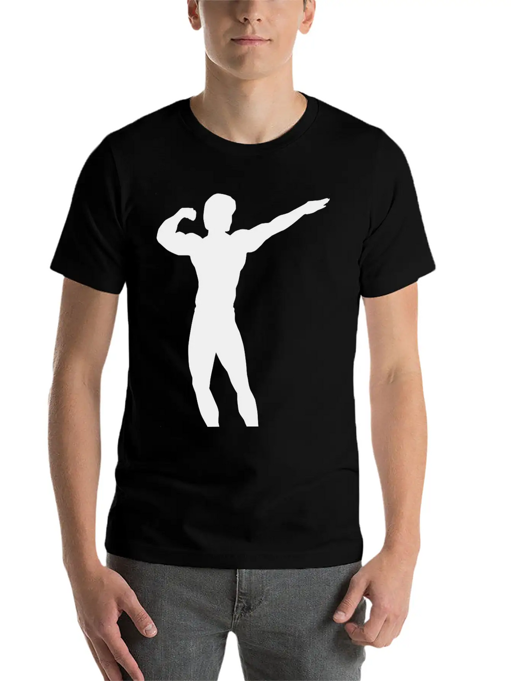 Posing Body Builder Breathable Soft Cotton T-Shirt – Timeless Casual Look