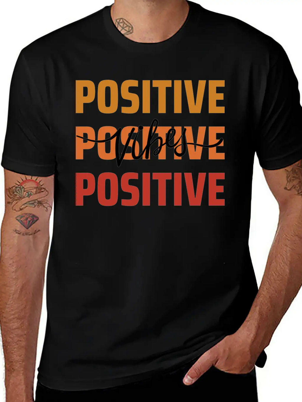 Positive Vibes Unisex Short Sleeve Soft Cotton T-Shirt – Casual Everyday Wear