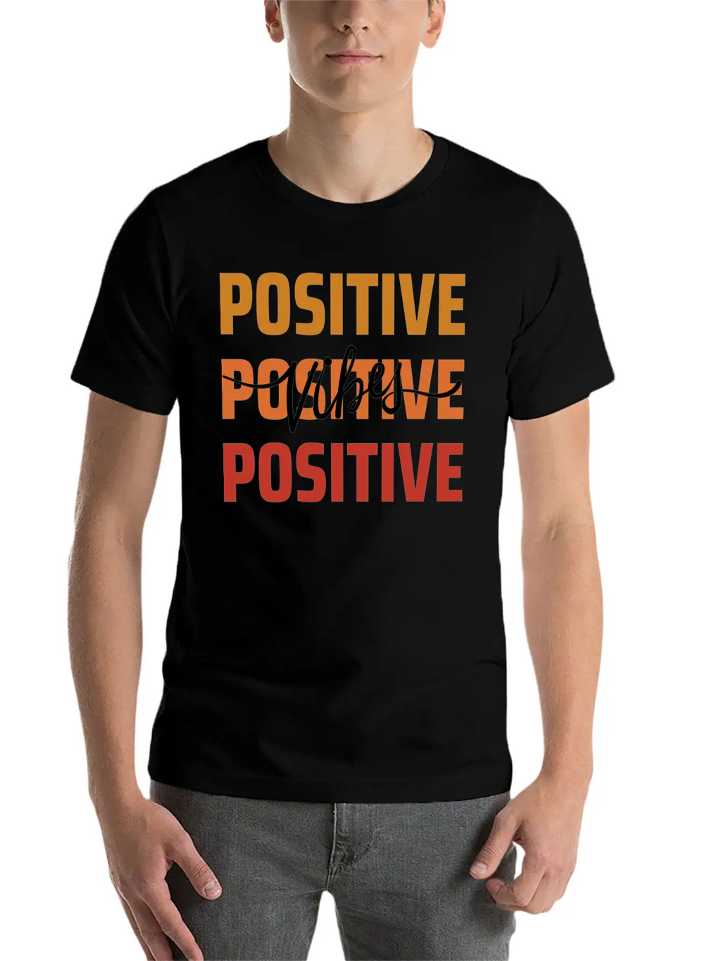 Positive Vibes Unisex Short Sleeve Soft Cotton T-Shirt – Casual Everyday Wear