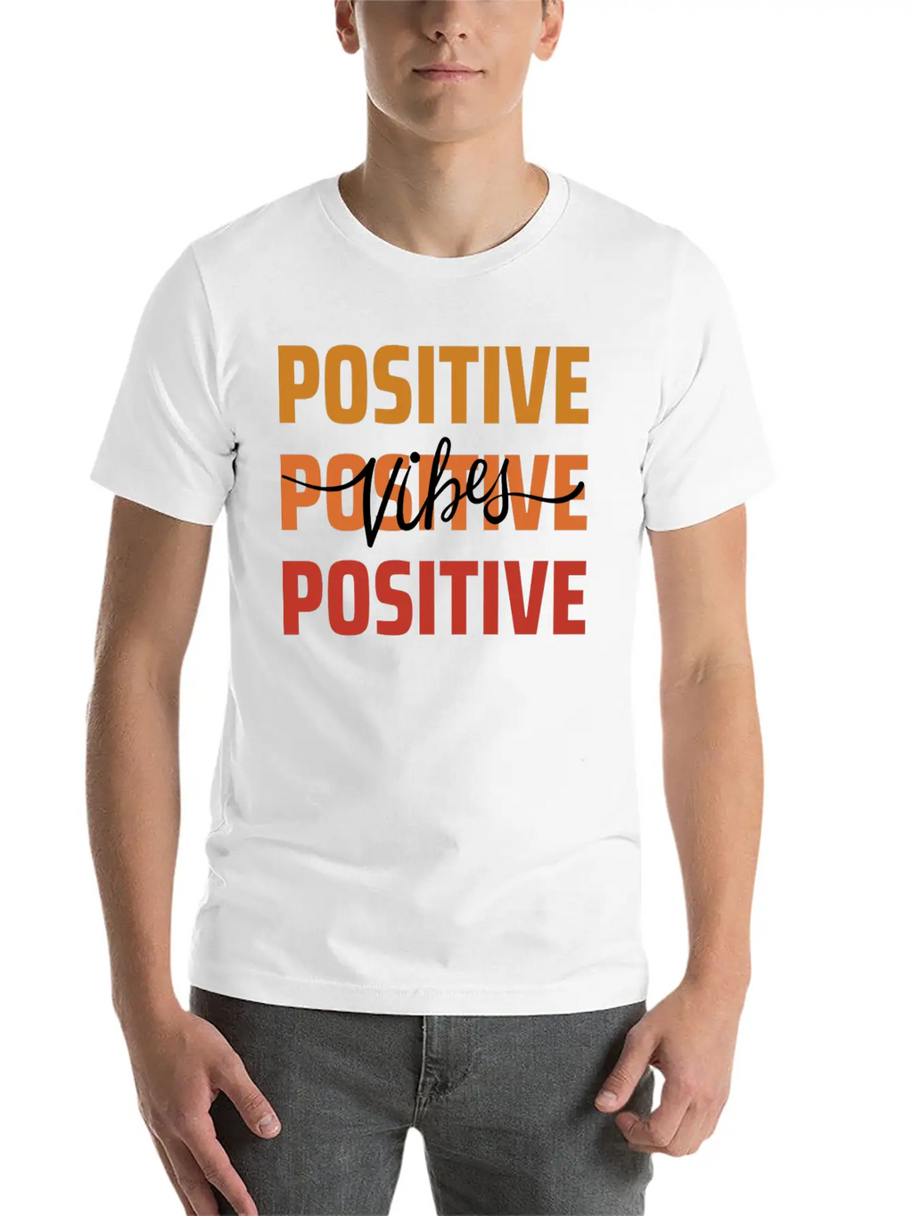 Positive Vibes Unisex Short Sleeve Soft Cotton T-Shirt – Casual Everyday Wear