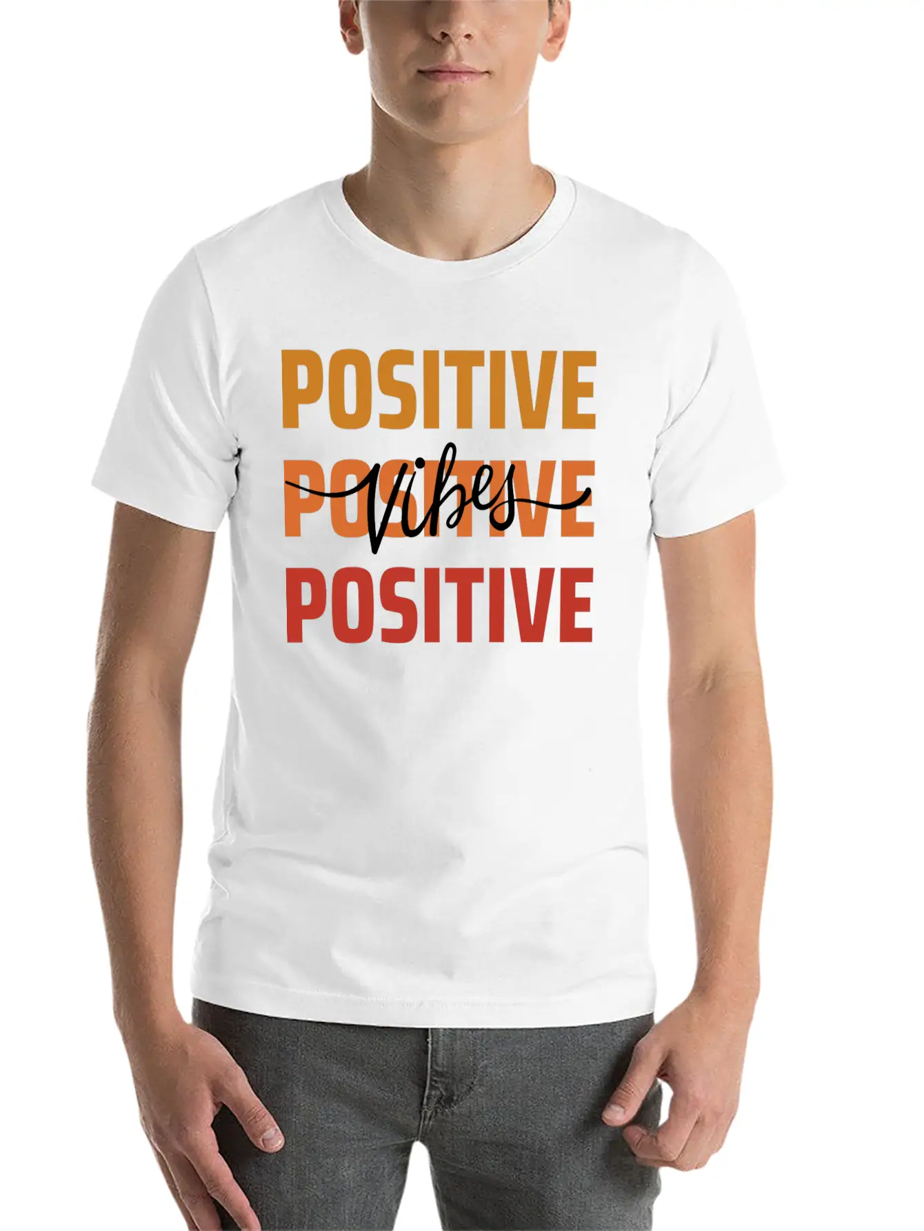 Positive Vibes Unisex Short Sleeve Soft Cotton T-Shirt – Casual Everyday Wear