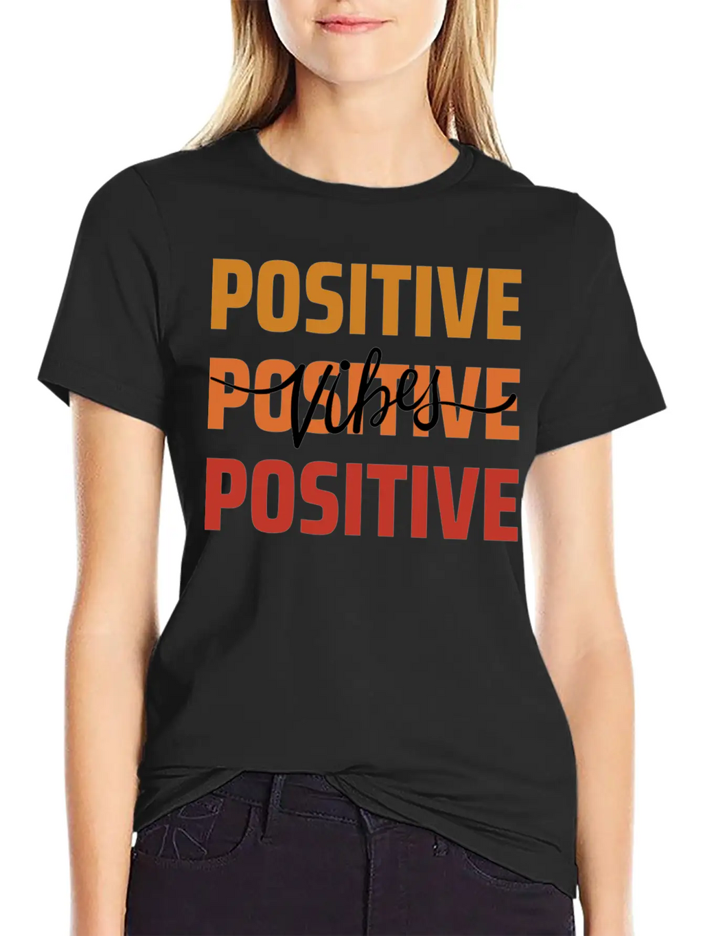 Positive Vibes Unisex Short Sleeve Soft Cotton T-Shirt – Casual Everyday Wear