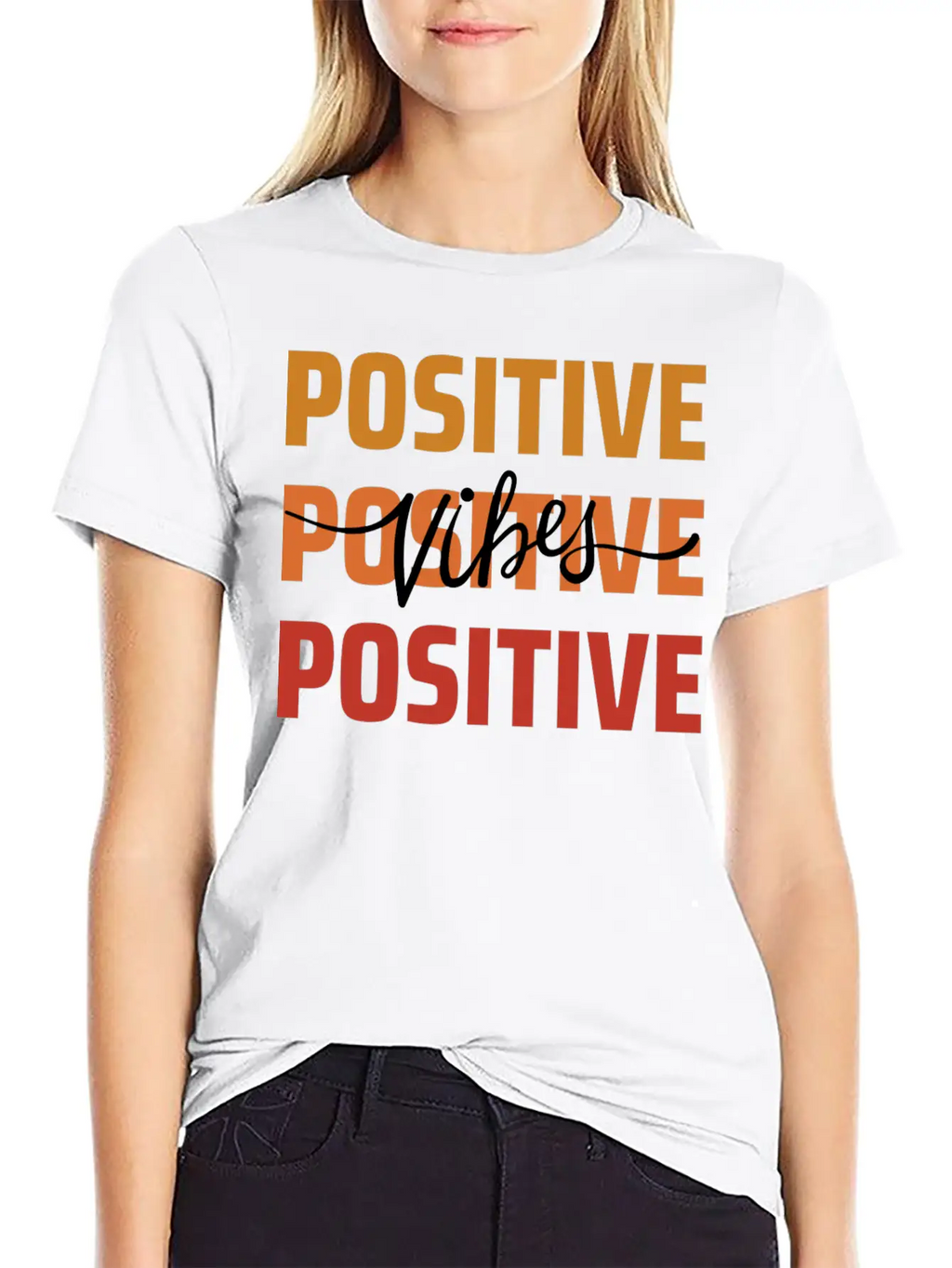 Positive Vibes Unisex Short Sleeve Soft Cotton T-Shirt – Casual Everyday Wear