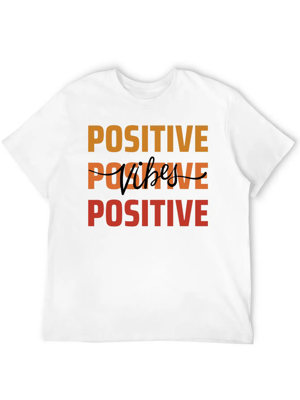 Positive Vibes Unisex Short Sleeve Soft Cotton T-Shirt – Casual Everyday Wear