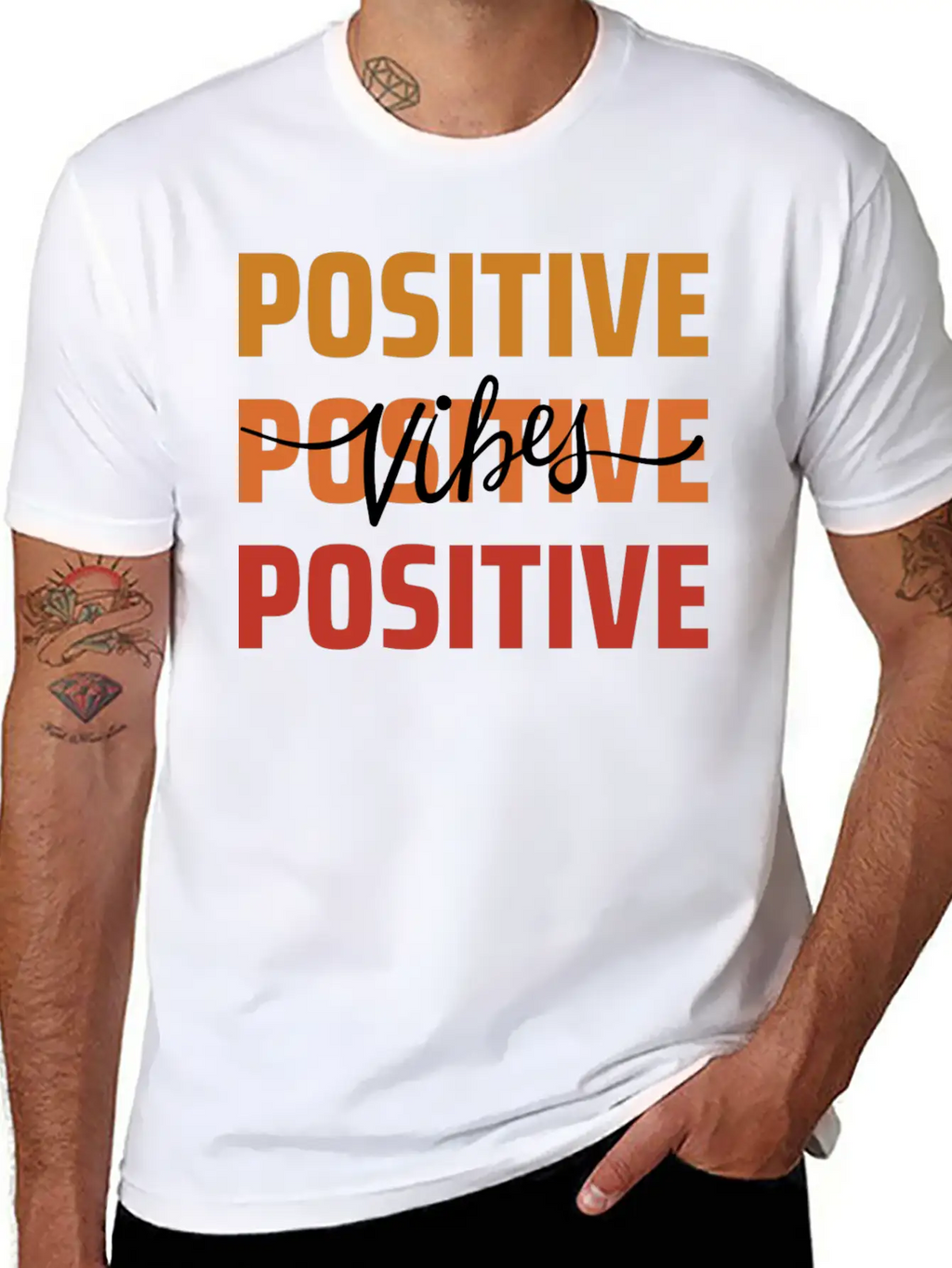 Positive Vibes Unisex Short Sleeve Soft Cotton T-Shirt – Casual Everyday Wear