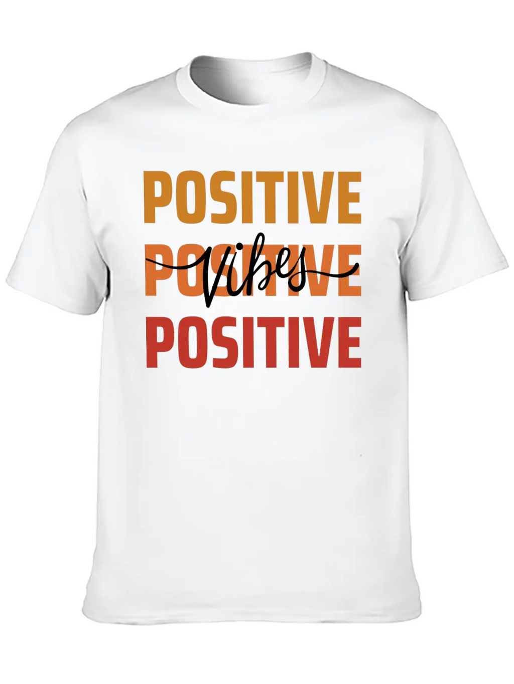 Positive Vibes Unisex Short Sleeve Soft Cotton T-Shirt – Casual Everyday Wear