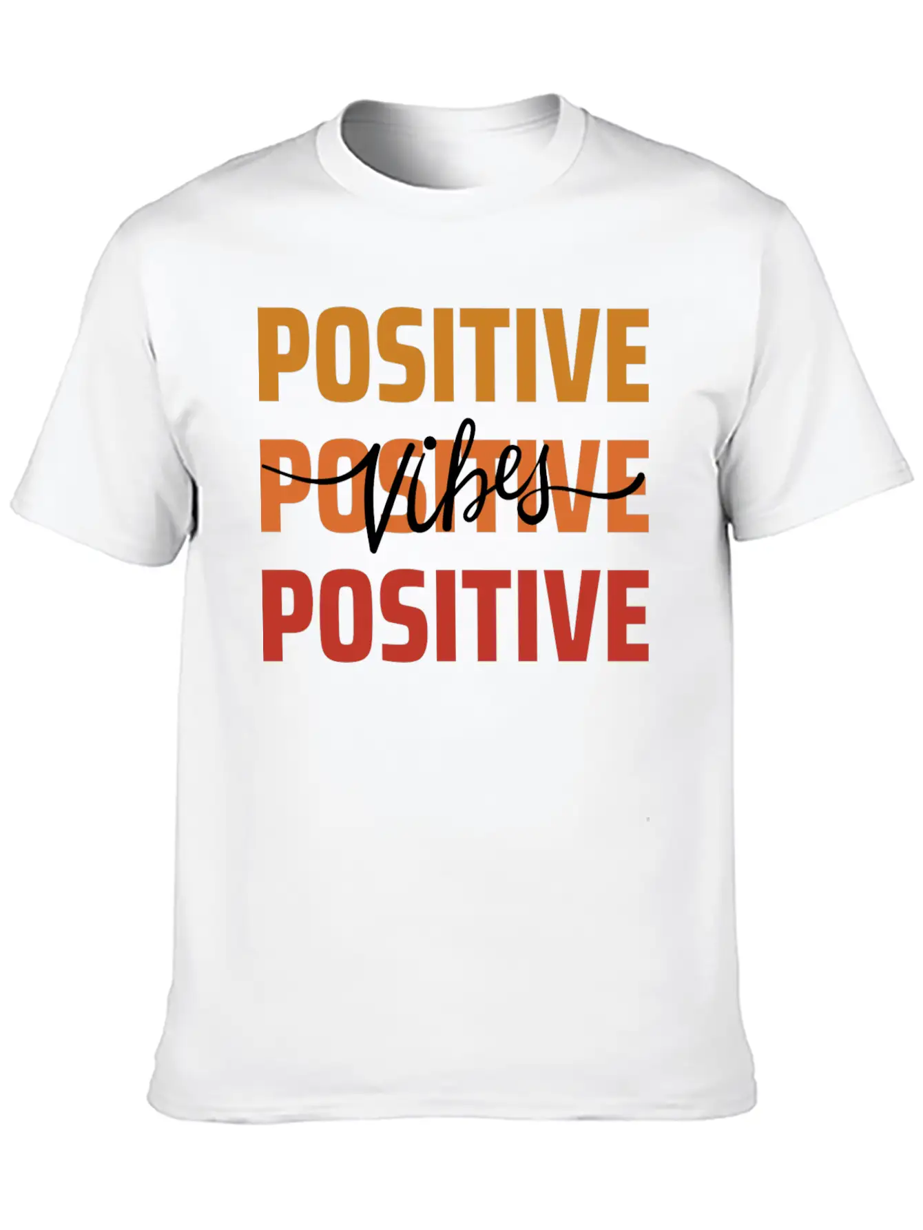 Positive Vibes Unisex Short Sleeve Soft Cotton T-Shirt – Casual Everyday Wear