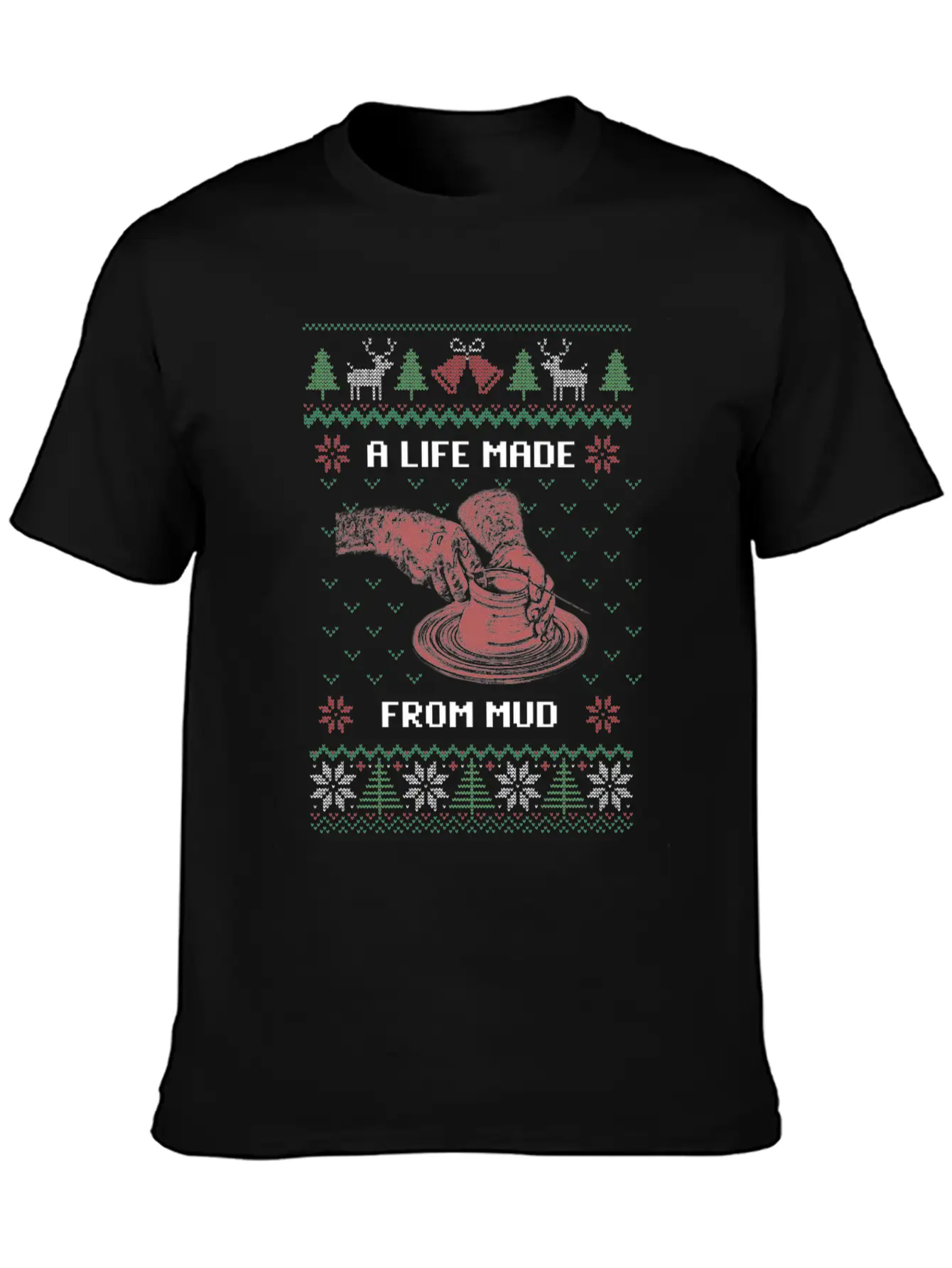 Pottery Anniversary Ceramics Ugly Christmas Gift Casual Graphic T-Shirt – Simple And Comfortable Daily Wear