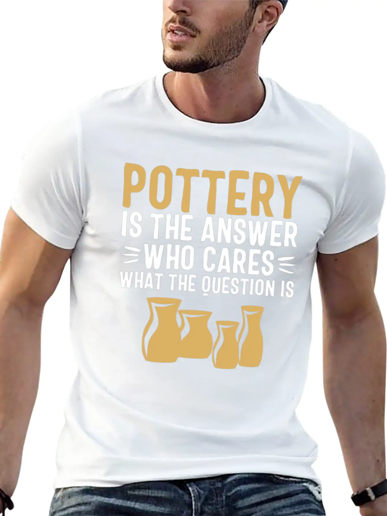 Pottery Gifts Her Anniversary Funny Ceramics Care Breathable Soft Cotton T-Shirt – Timeless Casual Look