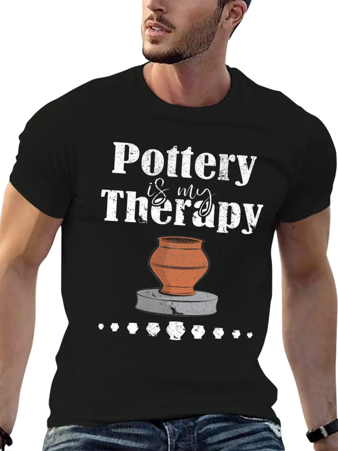 Pottery Is My Therapy Design Essential Cotton Tee For Daily Outfits – Unisex Style