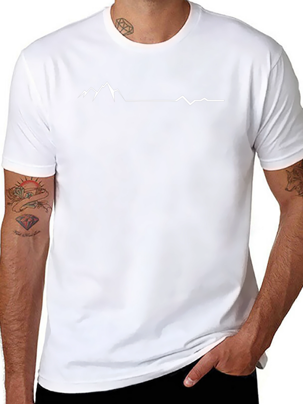 Mountain Peak Graphic Tee - Black Cotton Comfort