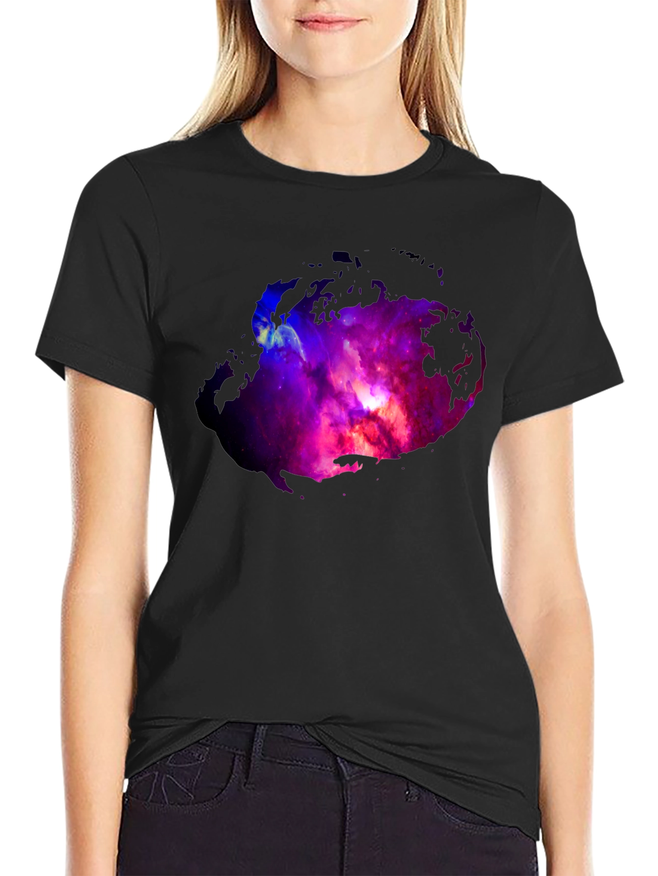 Nebula Print Black T-Shirt