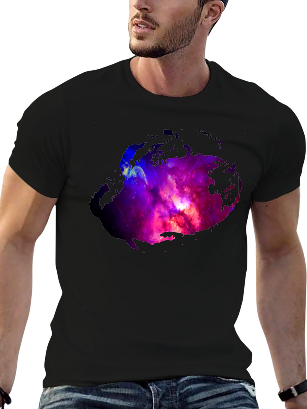 Nebula Print Black T-Shirt