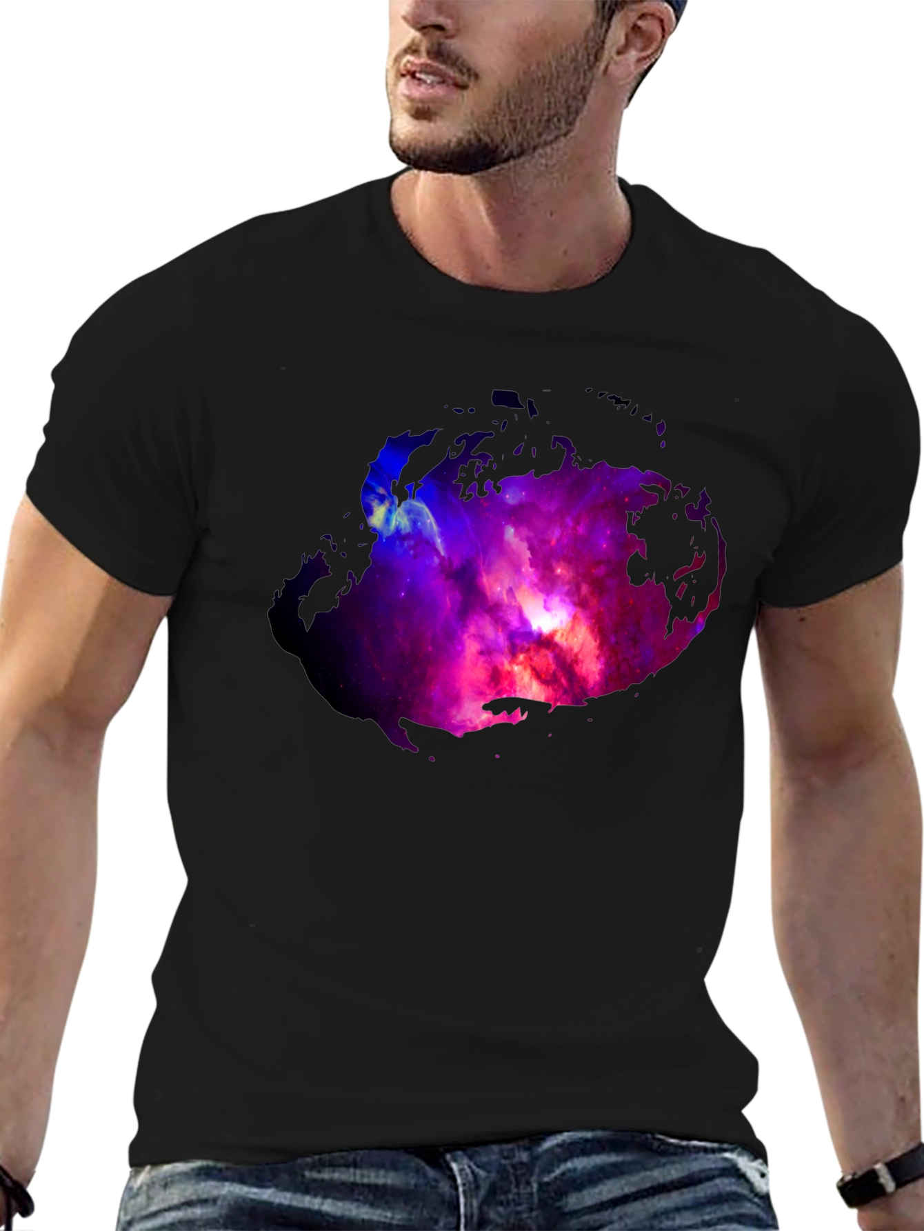 Nebula Print Black T-Shirt
