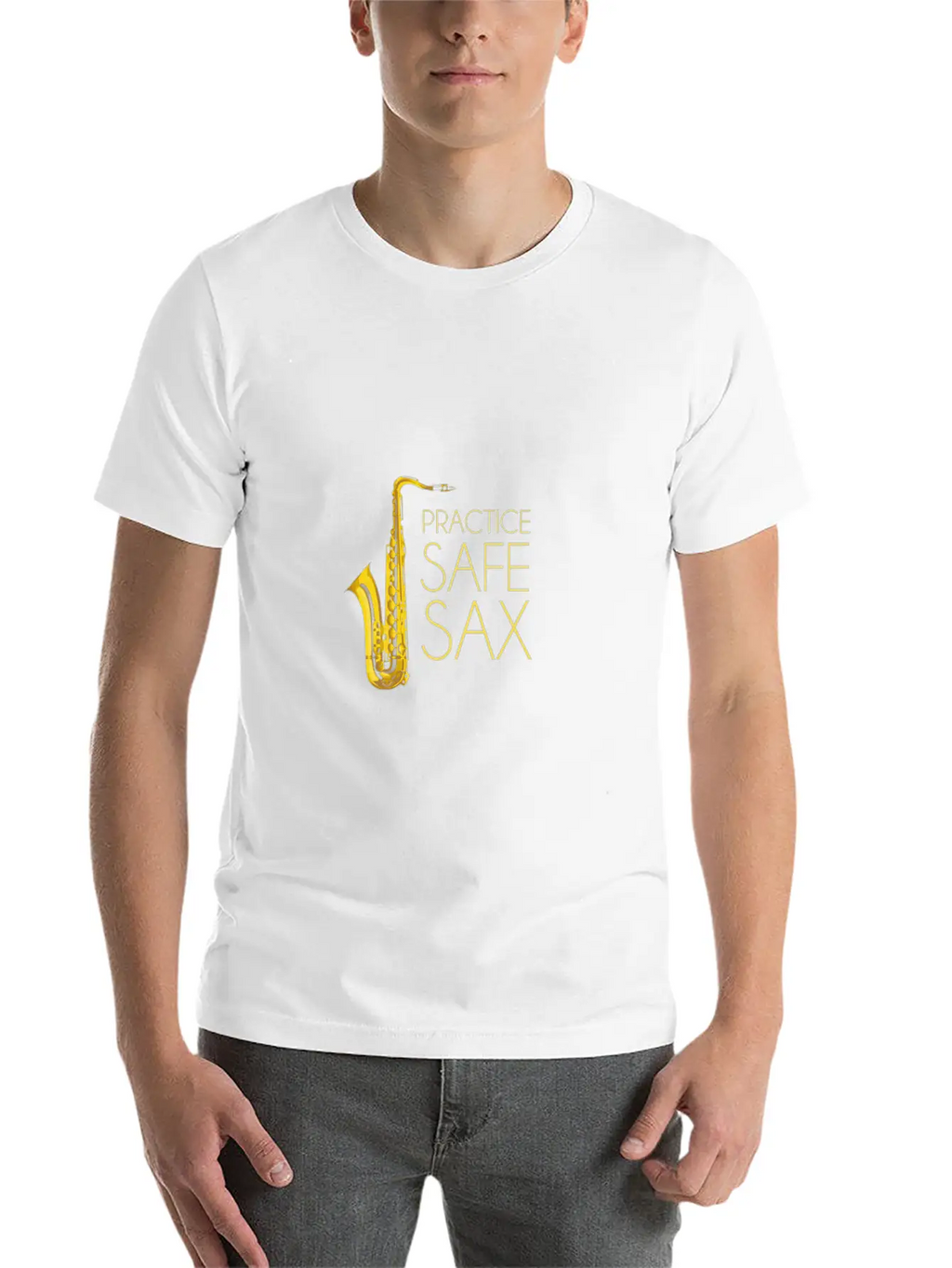 Practice Safe Sax Casual Graphic T-Shirt – Simple And Comfortable Daily Wear