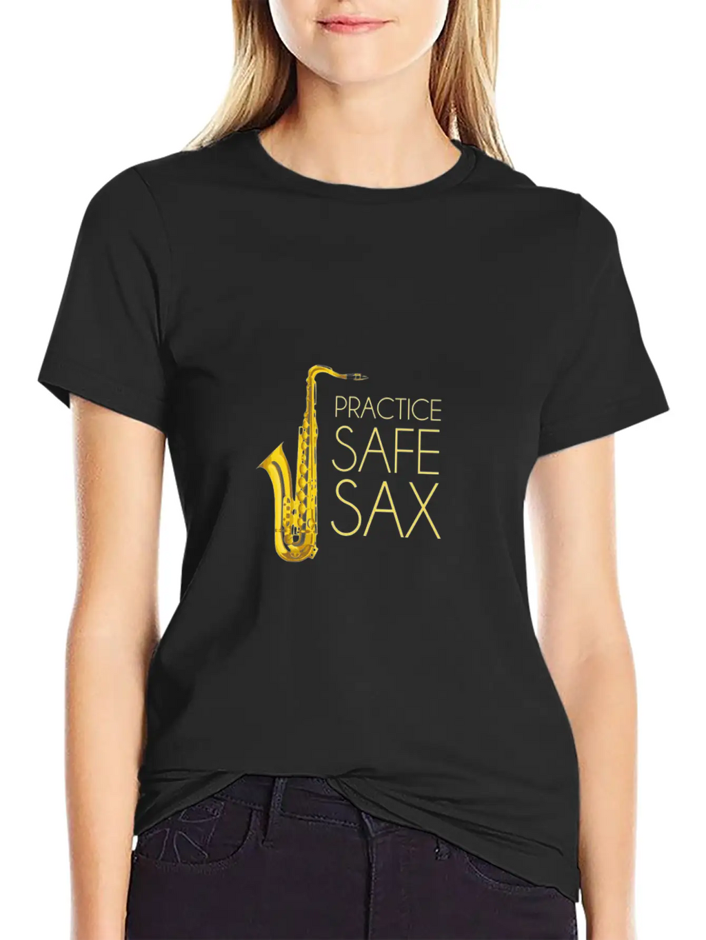 Practice Safe Sax Casual Graphic T-Shirt – Simple And Comfortable Daily Wear
