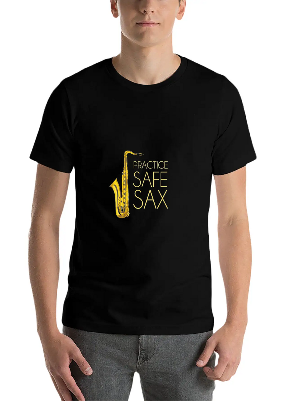 Practice Safe Sax Casual Graphic T-Shirt – Simple And Comfortable Daily Wear