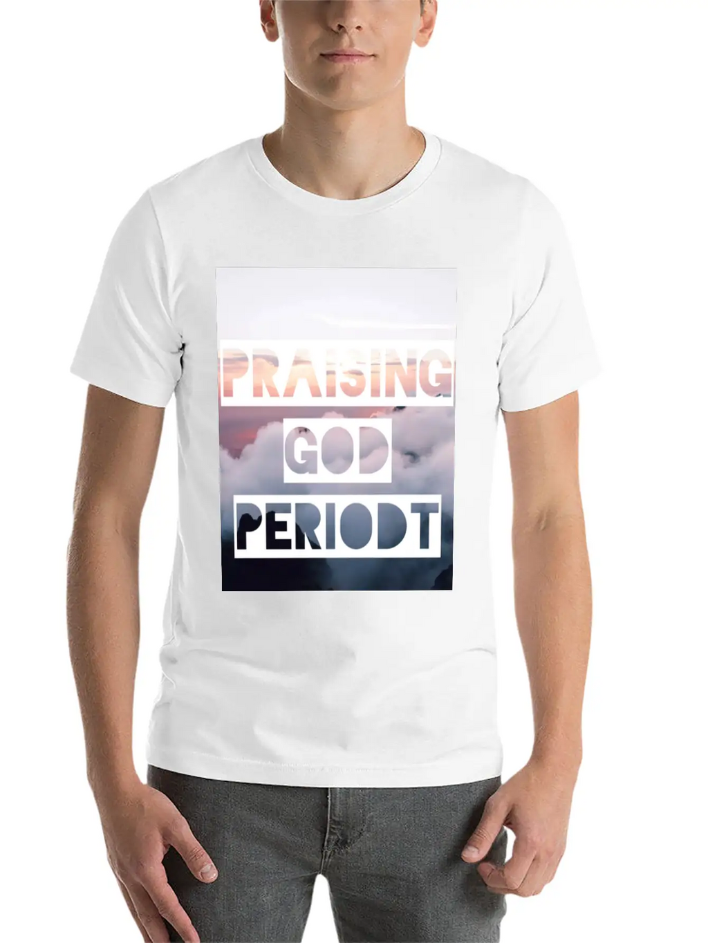 Praising God Periodt Sky Unisex Short Sleeve Soft Cotton T-Shirt – Casual Everyday Wear