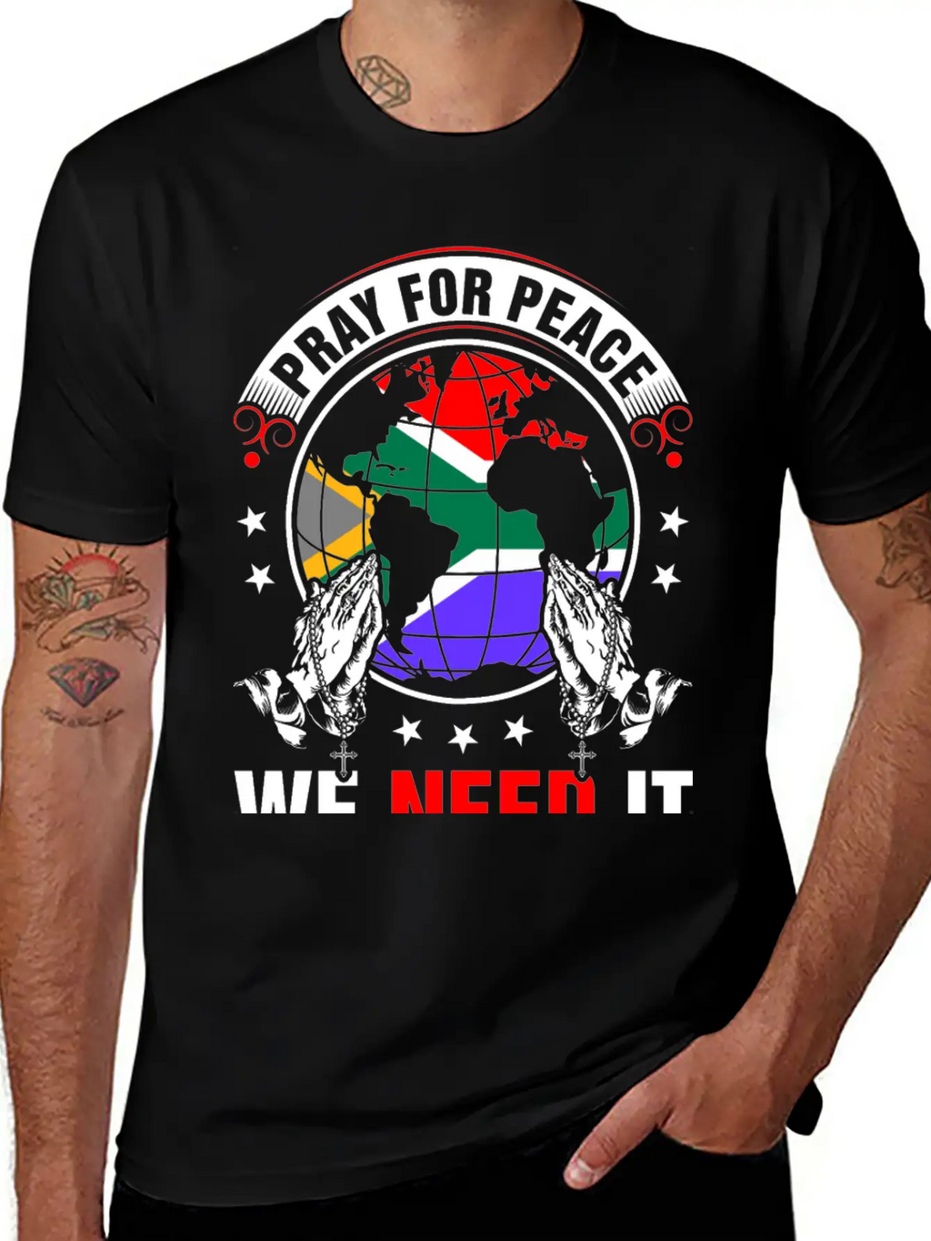 Pray For Peace South African We Need It Tshirt Breathable Soft Cotton T-Shirt – Timeless Casual Look