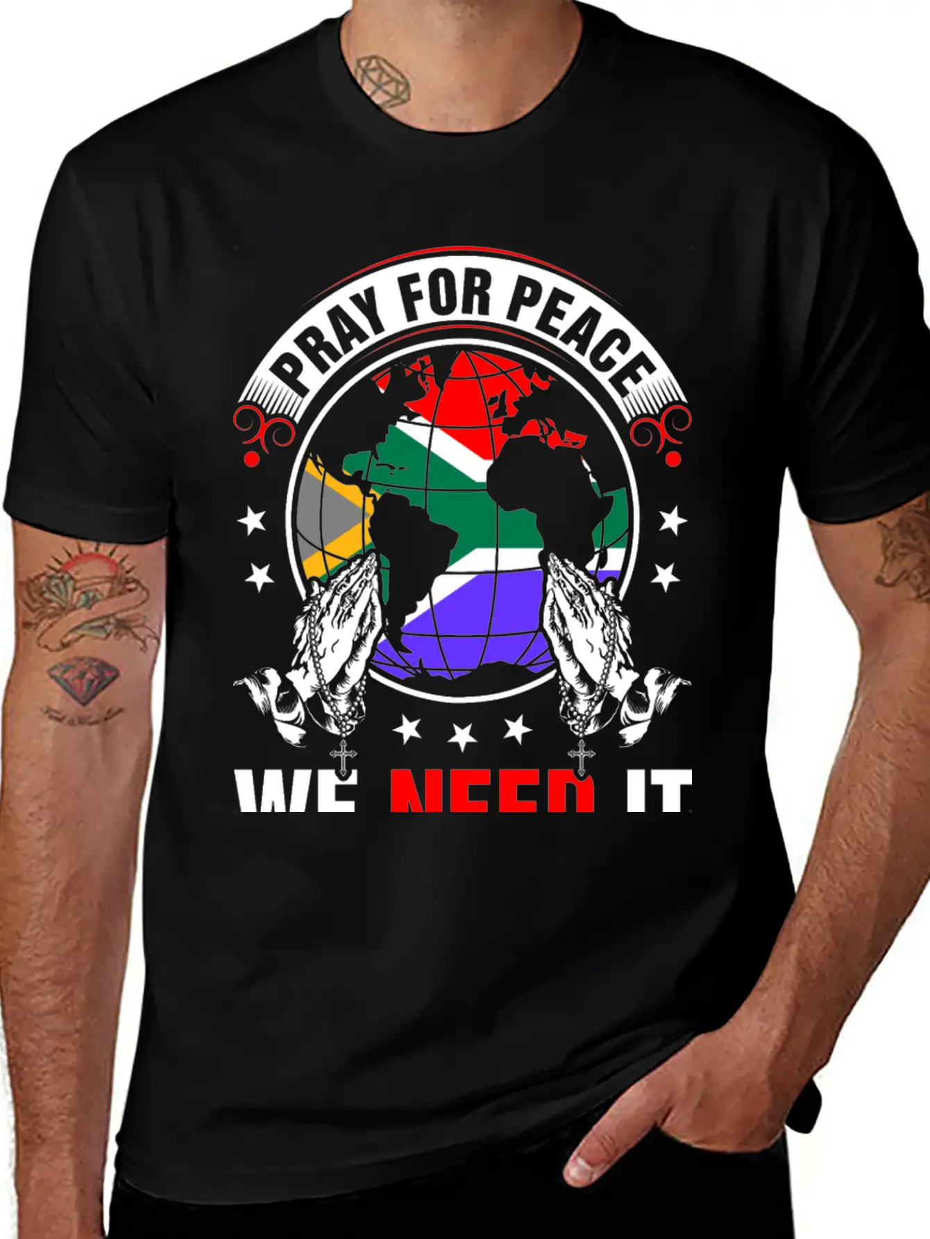 Pray For Peace South African We Need It Tshirt Breathable Soft Cotton T-Shirt – Timeless Casual Look