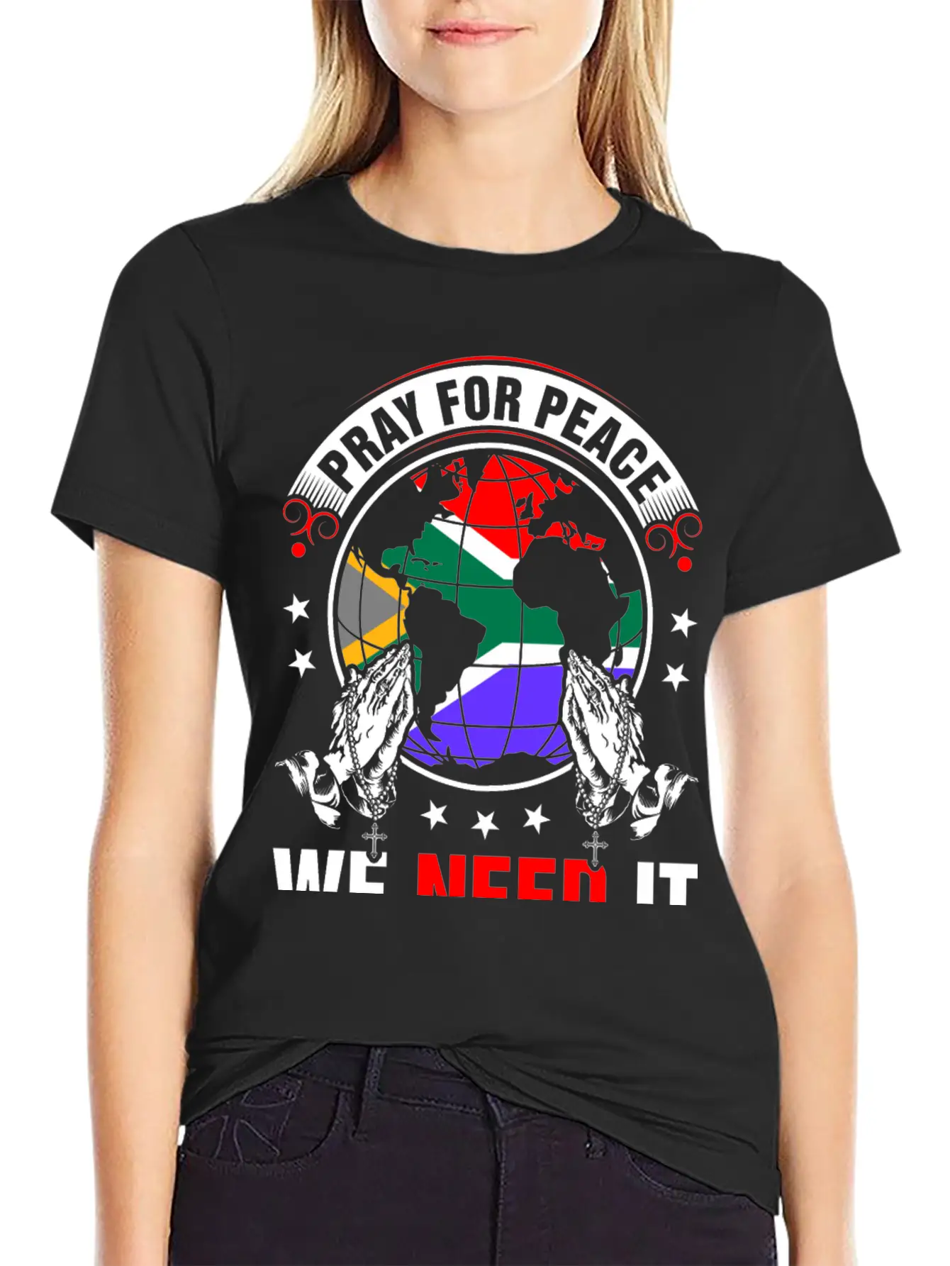 Pray For Peace South African We Need It Tshirt Breathable Soft Cotton T-Shirt – Timeless Casual Look