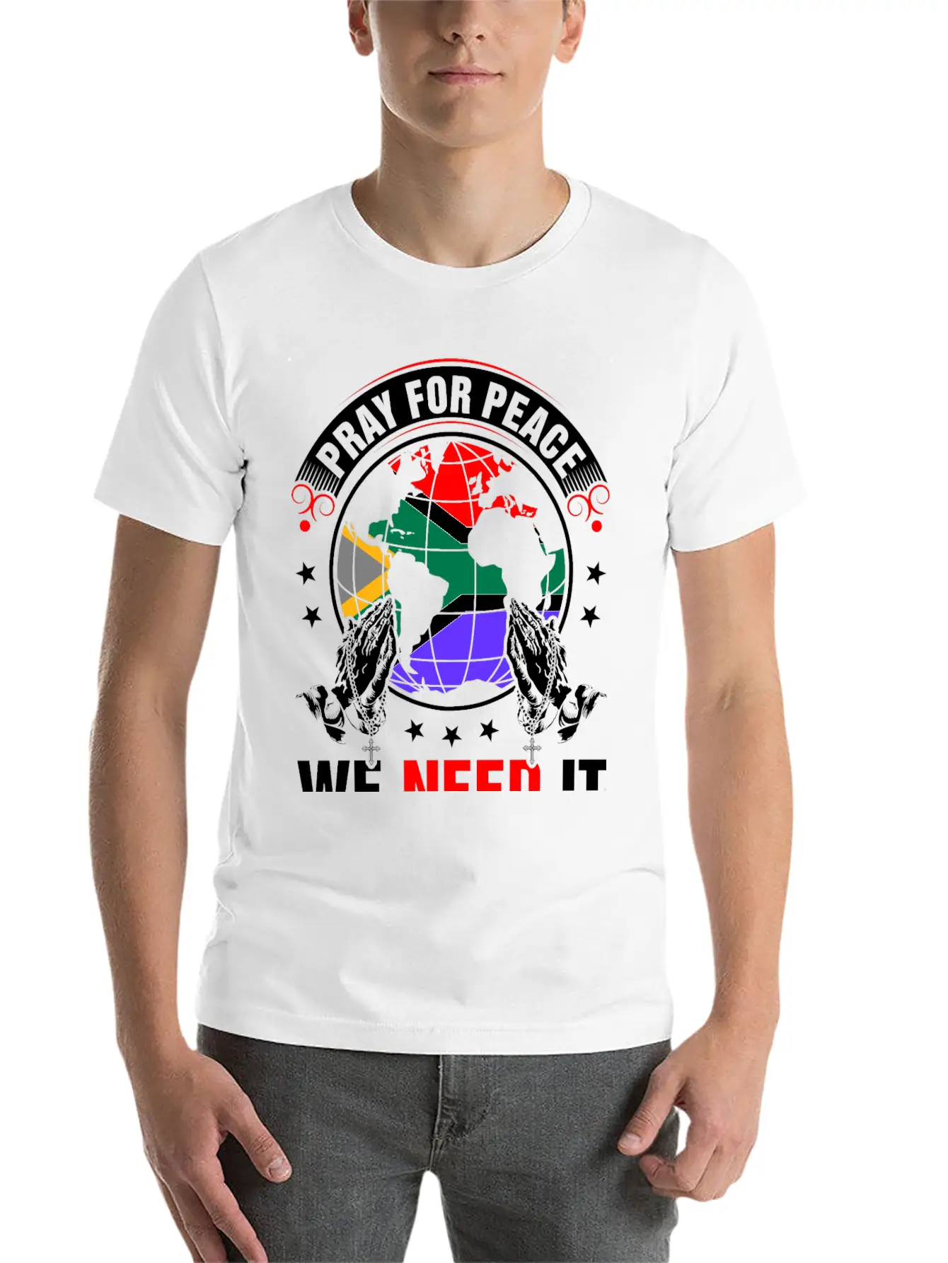 Pray For Peace South African We Need It Tshirt Breathable Soft Cotton T-Shirt – Timeless Casual Look