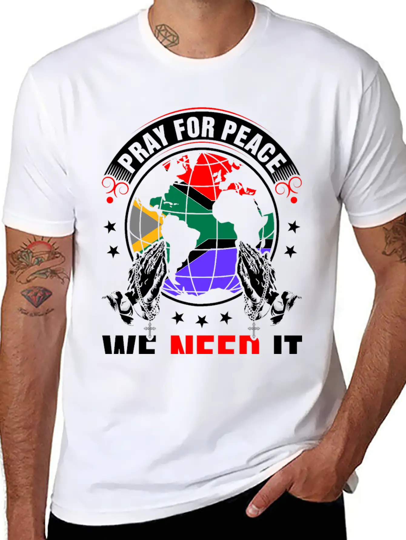 Pray For Peace South African We Need It Tshirt Breathable Soft Cotton T-Shirt – Timeless Casual Look