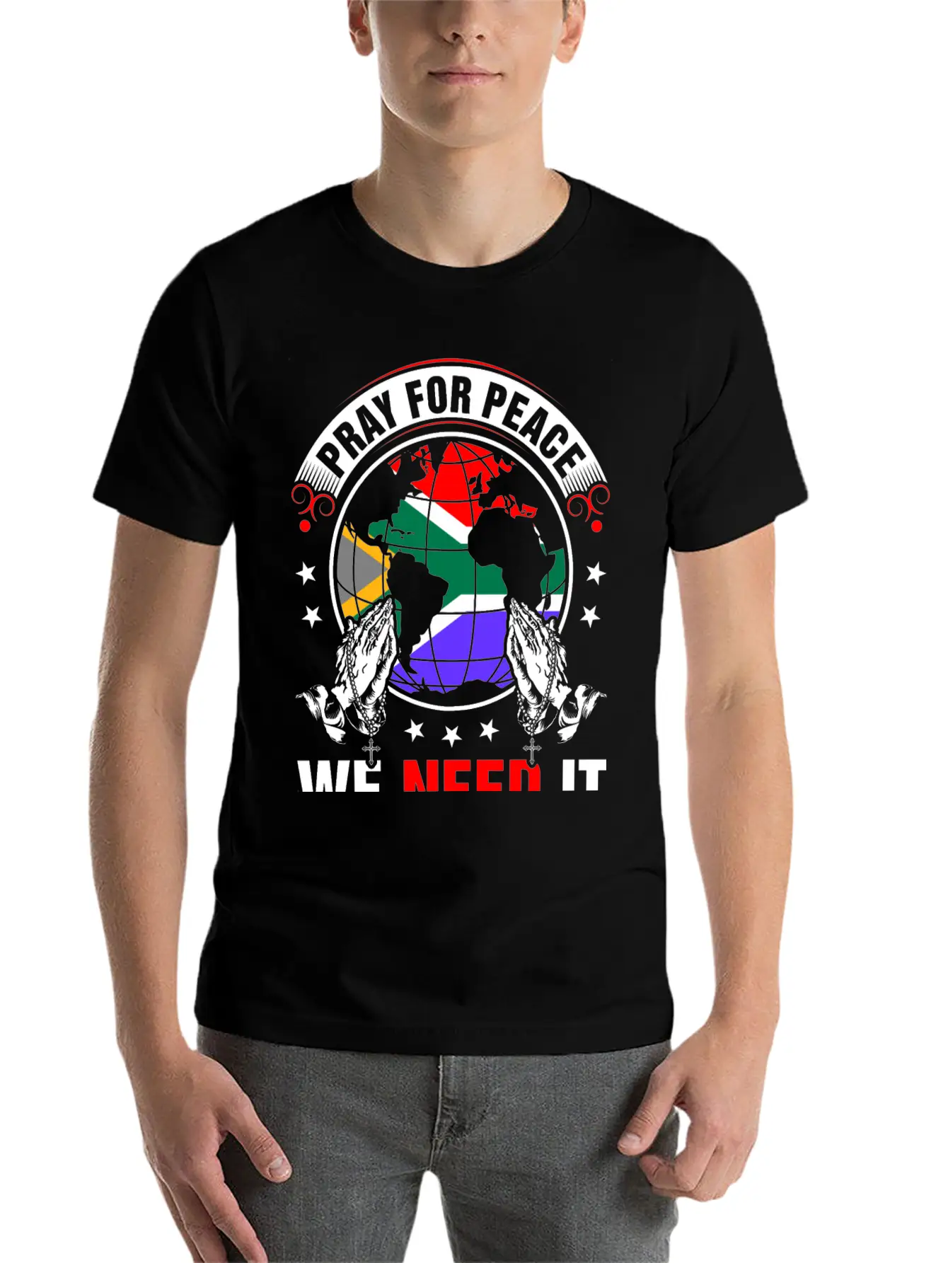 Pray For Peace South African We Need It Tshirt Breathable Soft Cotton T-Shirt – Timeless Casual Look