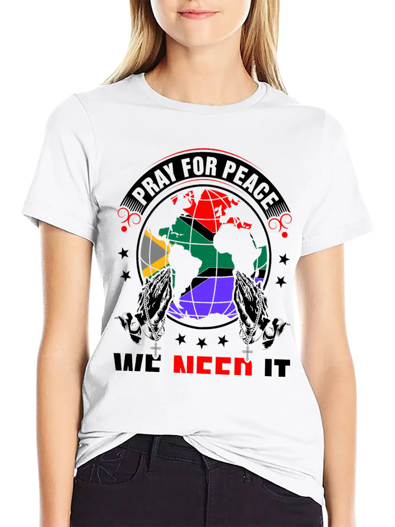Pray For Peace South African We Need It Tshirt Breathable Soft Cotton T-Shirt – Timeless Casual Look