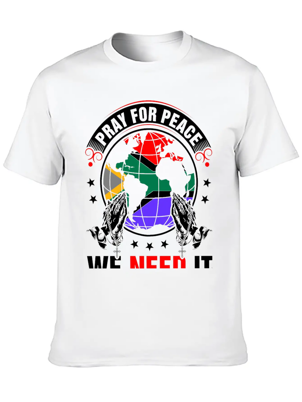 Pray For Peace South African We Need It Tshirt Breathable Soft Cotton T-Shirt – Timeless Casual Look