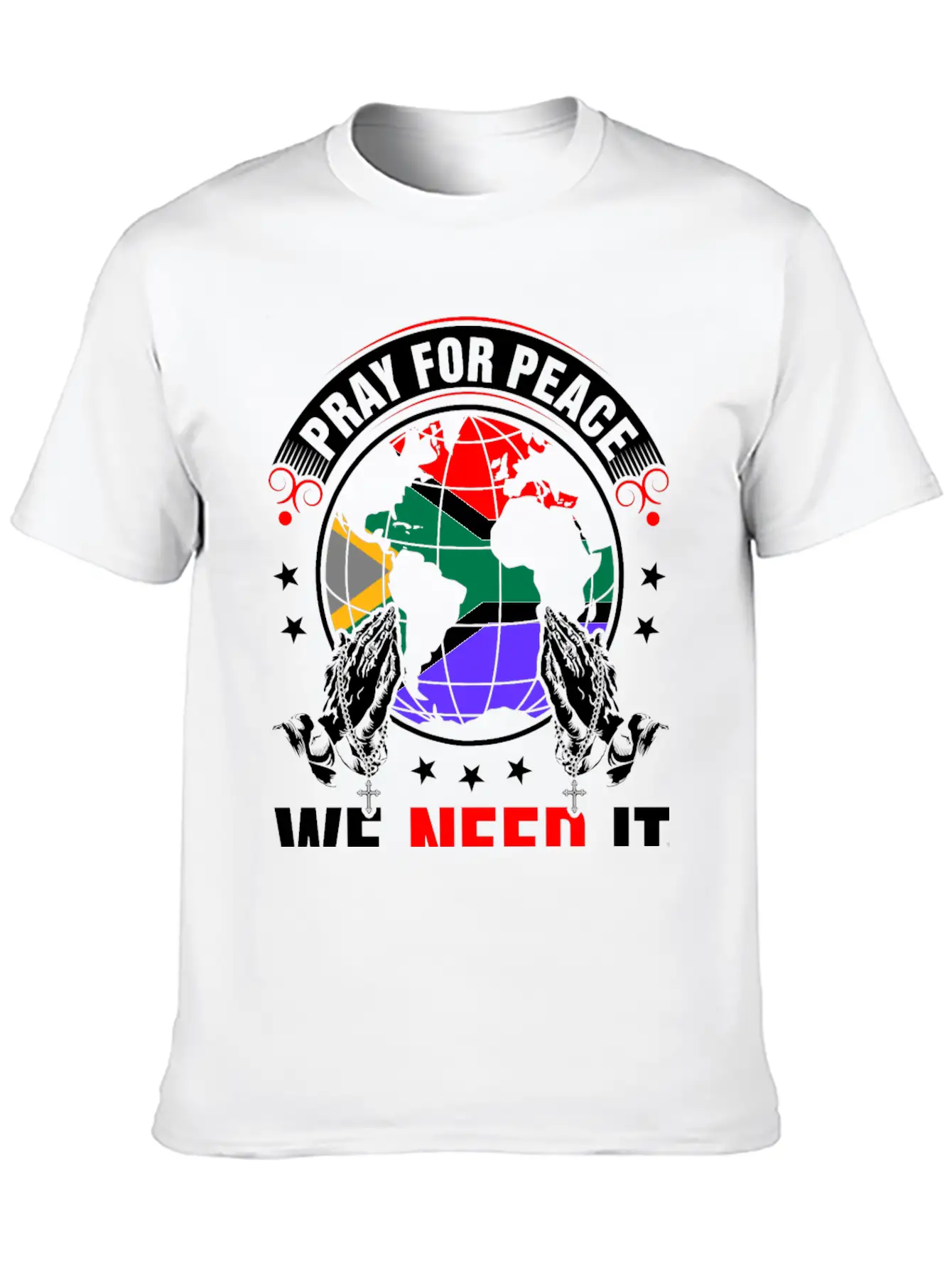 Pray For Peace South African We Need It Tshirt Breathable Soft Cotton T-Shirt – Timeless Casual Look