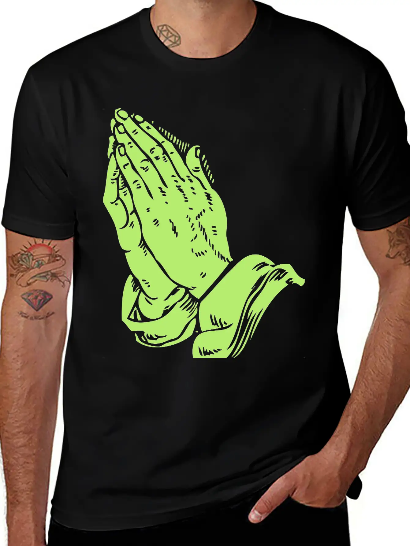 Praying Hands Unisex Casual T-Shirt – Clean Design For Daily Comfort