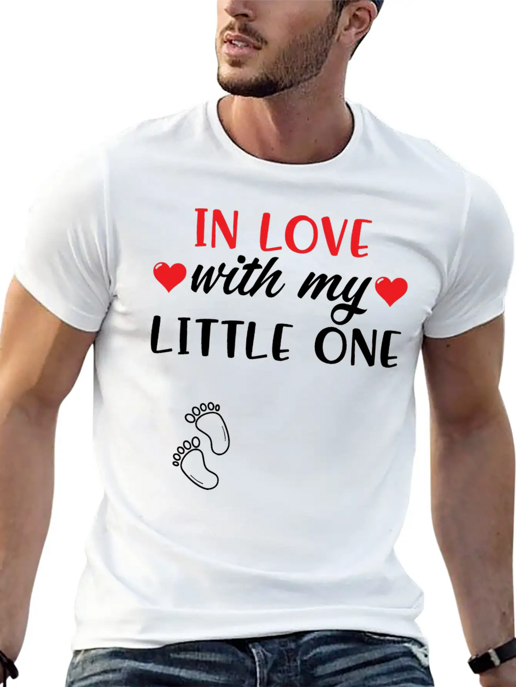 Pregnant Shirt In Love With My Little One Gift Tee Unisex Short Sleeve Soft Cotton T-Shirt – Casual Everyday Wear