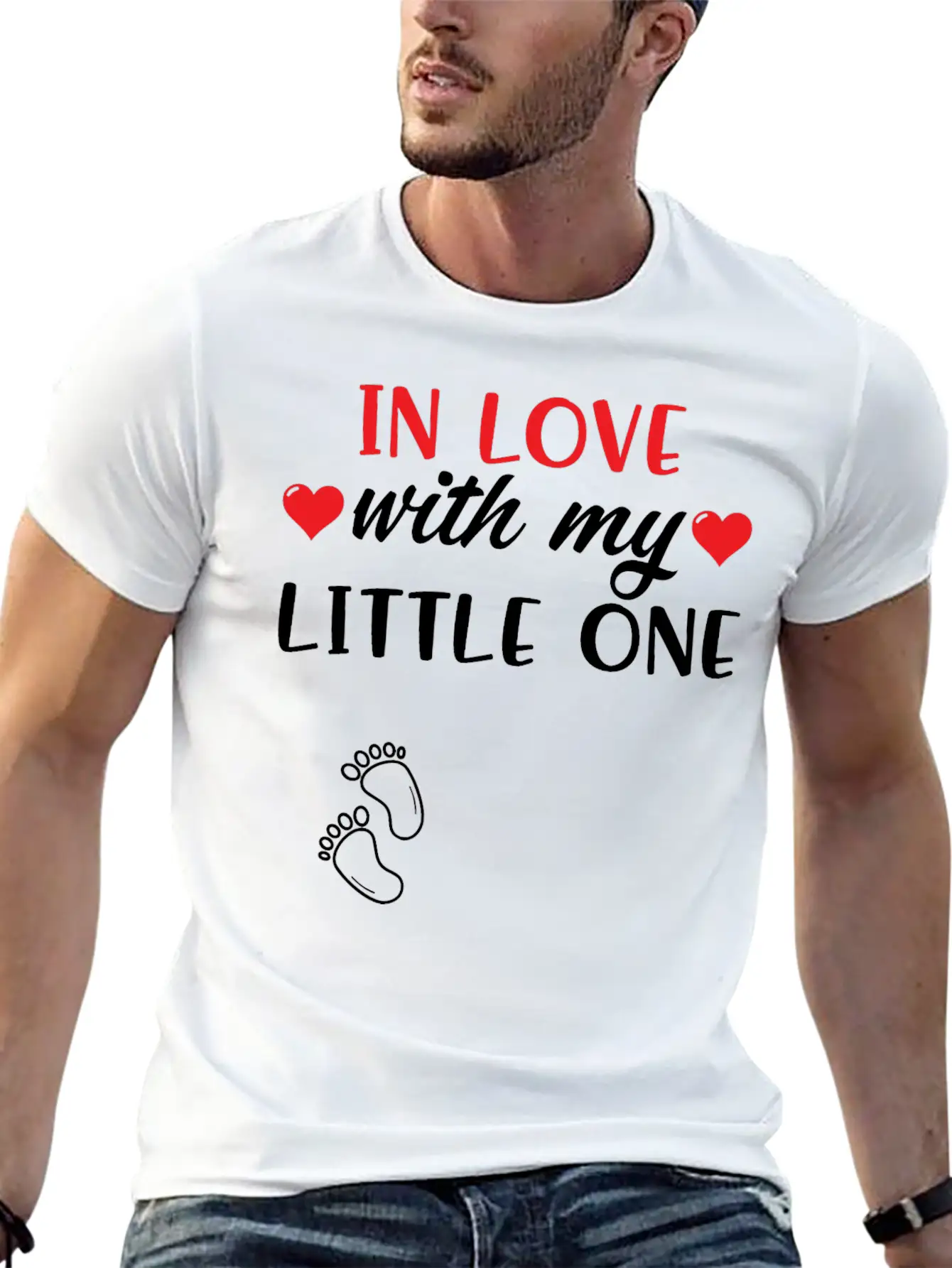 Pregnant Shirt In Love With My Little One Gift Tee Unisex Short Sleeve Soft Cotton T-Shirt – Casual Everyday Wear