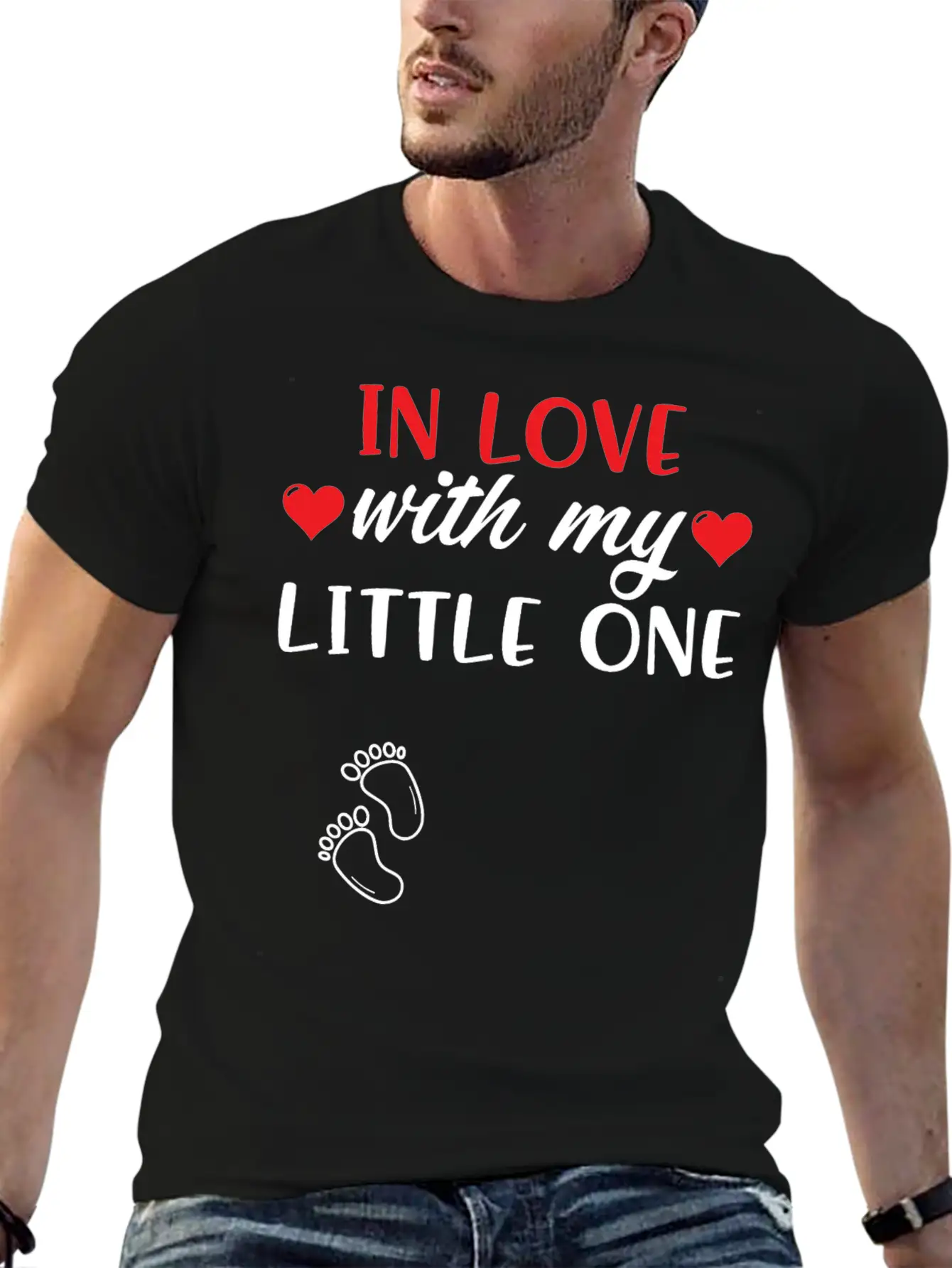 Pregnant Shirt In Love With My Little One Gift Tee Unisex Short Sleeve Soft Cotton T-Shirt – Casual Everyday Wear