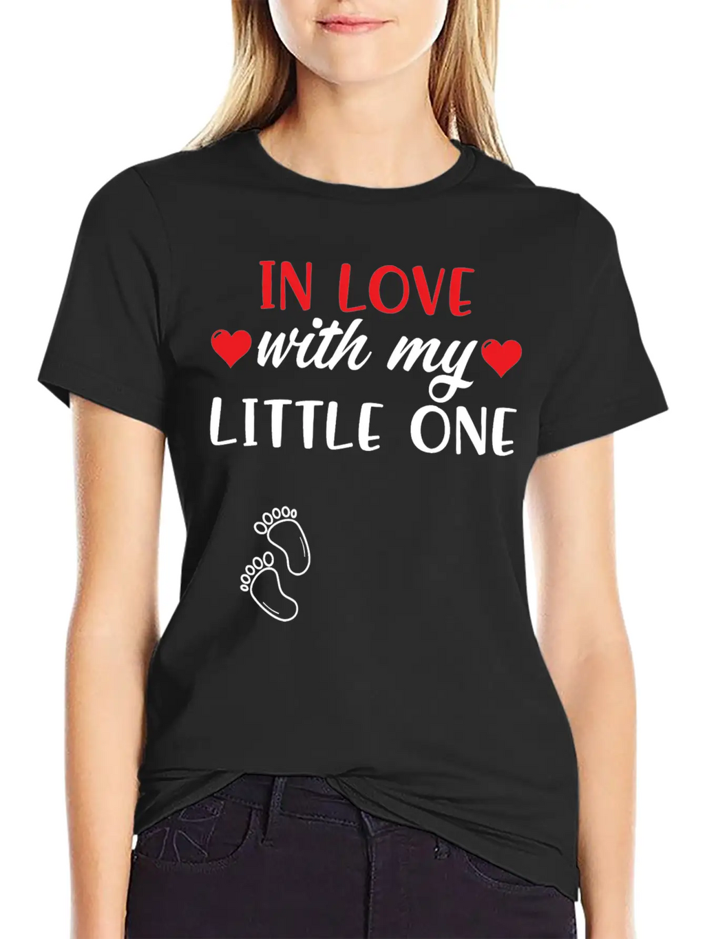Pregnant Shirt In Love With My Little One Gift Tee Unisex Short Sleeve Soft Cotton T-Shirt – Casual Everyday Wear