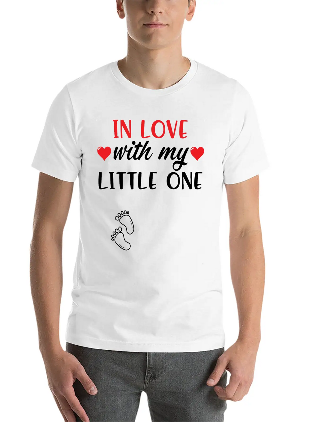 Pregnant Shirt In Love With My Little One Gift Tee Unisex Short Sleeve Soft Cotton T-Shirt – Casual Everyday Wear