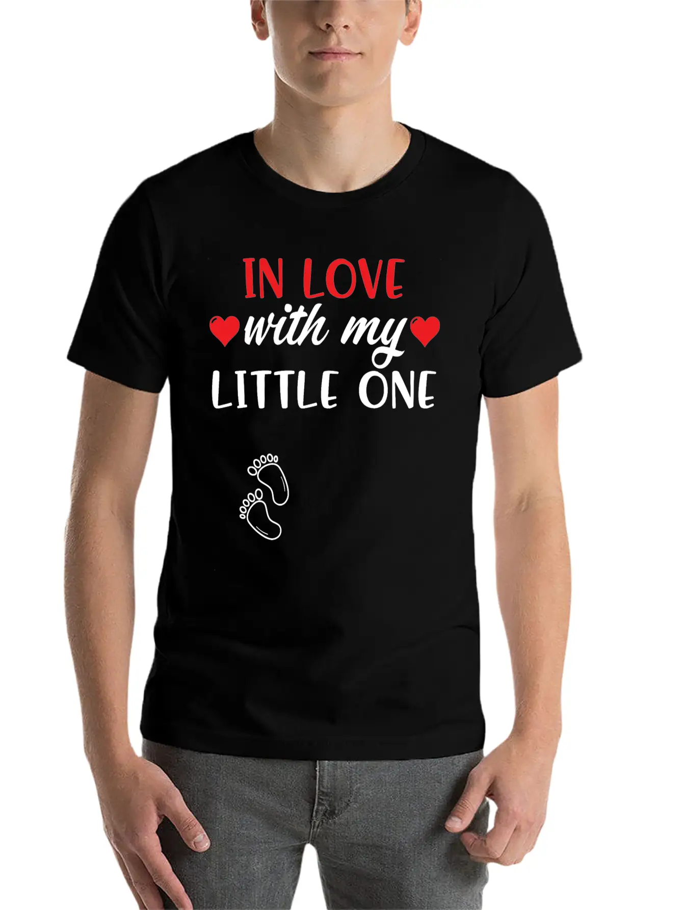 Pregnant Shirt In Love With My Little One Gift Tee Unisex Short Sleeve Soft Cotton T-Shirt – Casual Everyday Wear