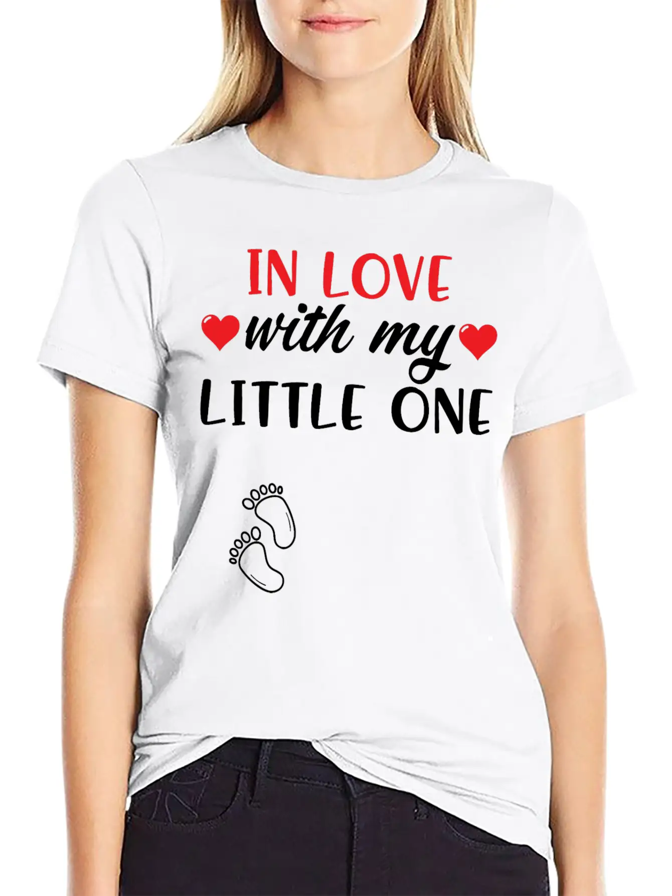 Pregnant Shirt In Love With My Little One Gift Tee Unisex Short Sleeve Soft Cotton T-Shirt – Casual Everyday Wear