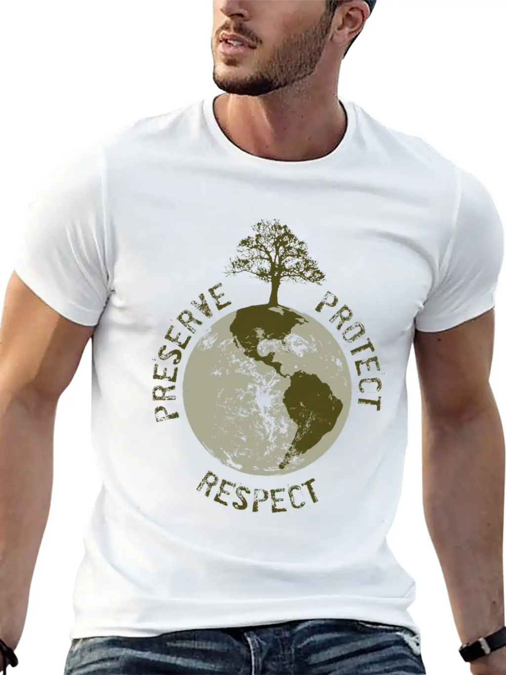 Preserve Respect Protect Breathable Soft Cotton T-Shirt – Timeless Casual Look