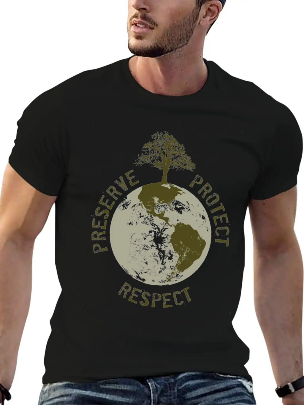 Preserve Respect Protect Breathable Soft Cotton T-Shirt – Timeless Casual Look