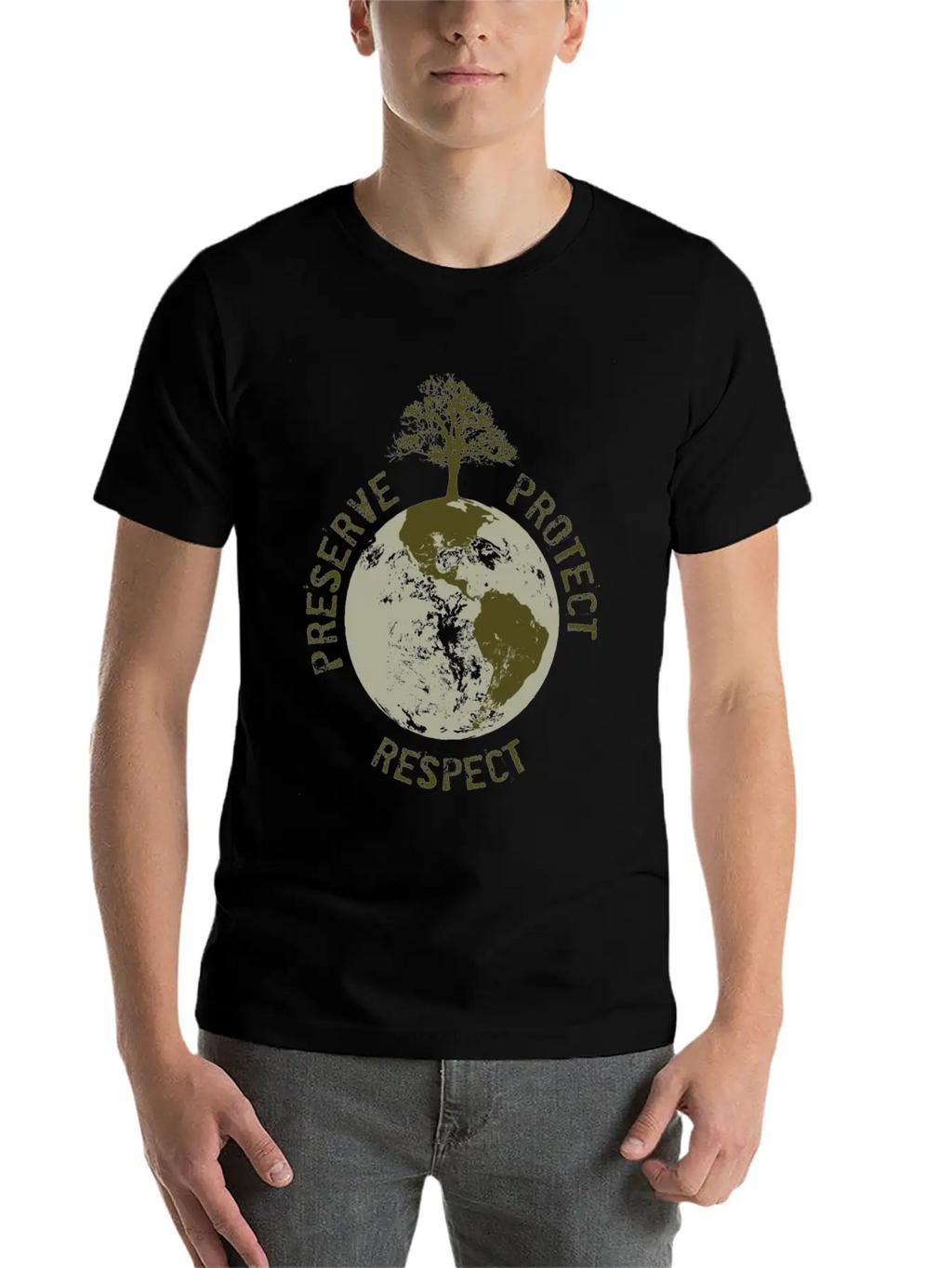 Preserve Respect Protect Breathable Soft Cotton T-Shirt – Timeless Casual Look