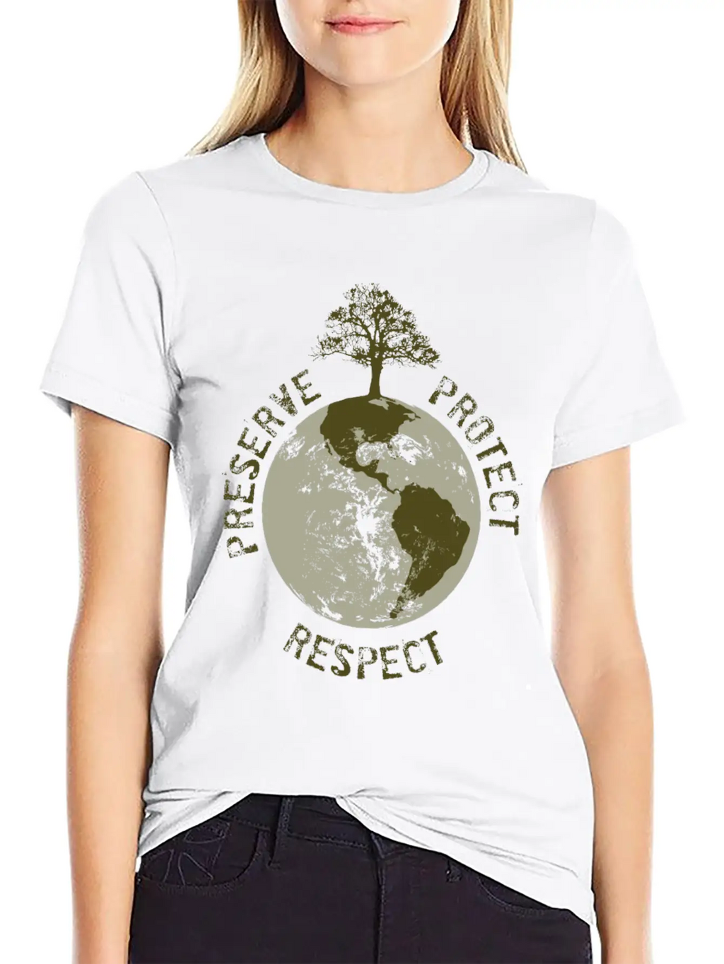 Preserve Respect Protect Breathable Soft Cotton T-Shirt – Timeless Casual Look