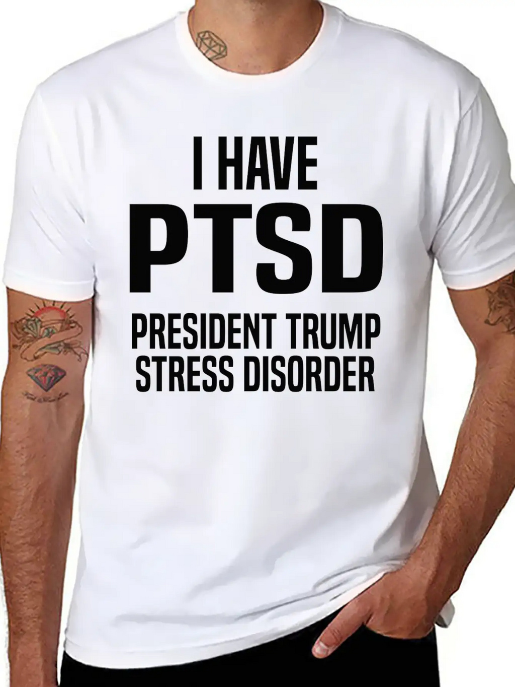 President Trump Stress Disorder Slogan Unisex Casual T-Shirt – Clean Design For Daily Comfort